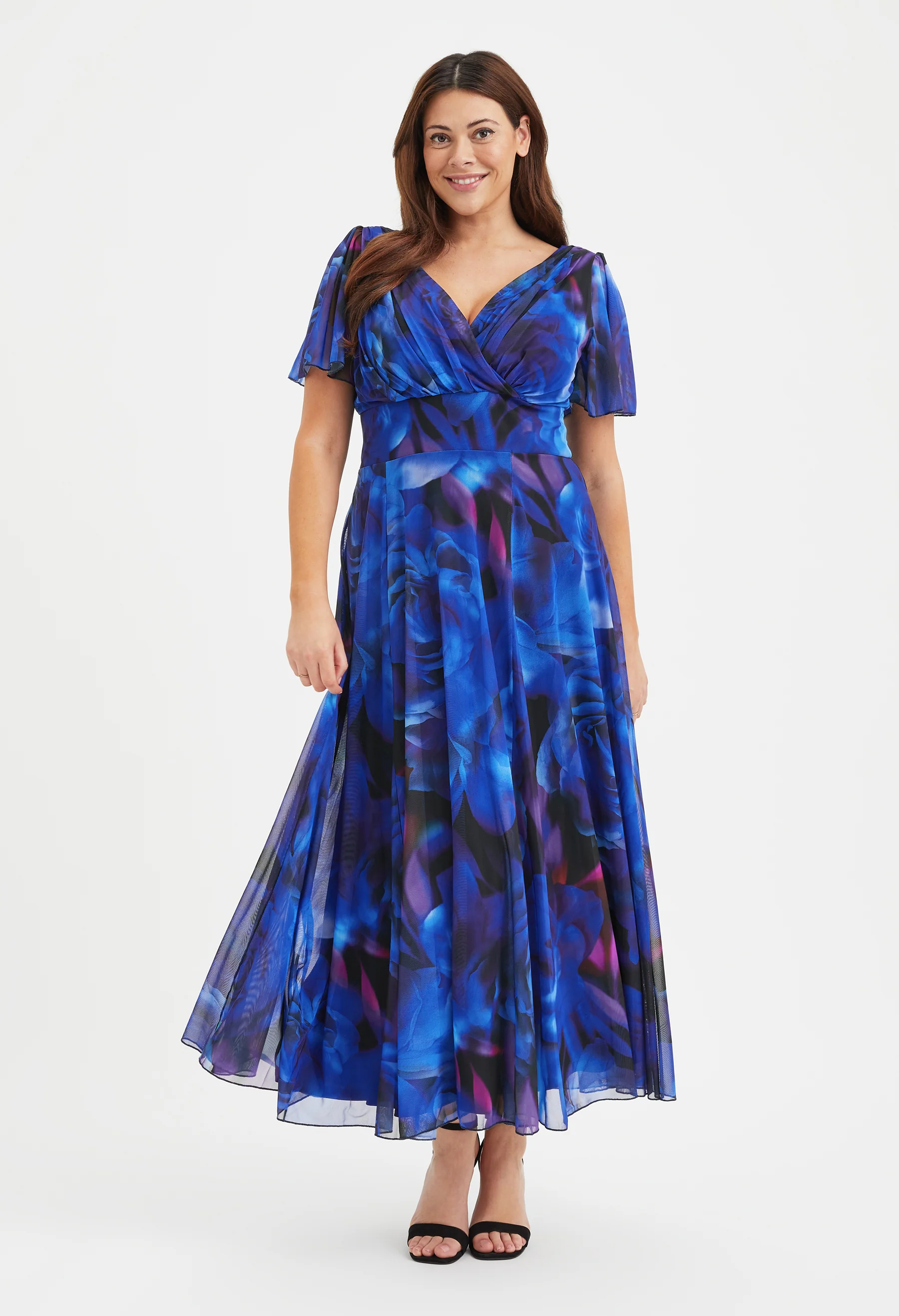 Isabelle Curve+ Angel Sleeve Maxi Dress
