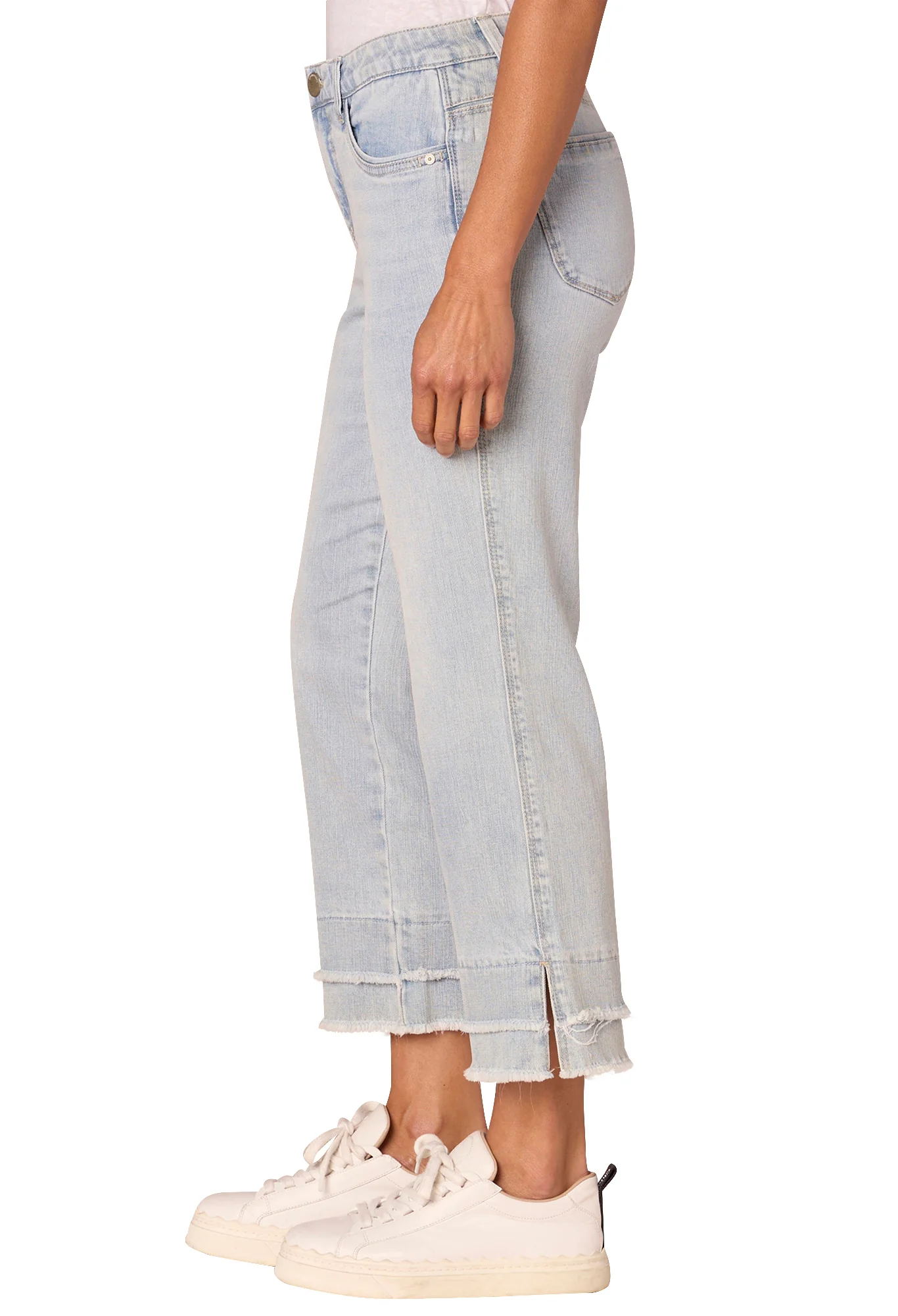 Absolution Mid-Rise Double Layer Fray Hem Flare Jeans