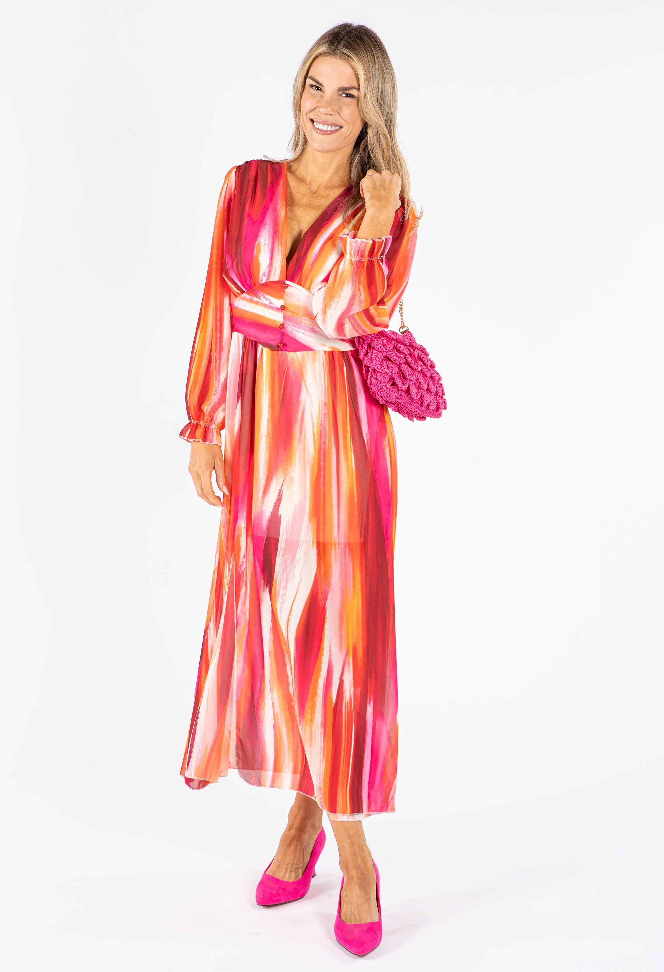 Elle Dress in Sunset Print