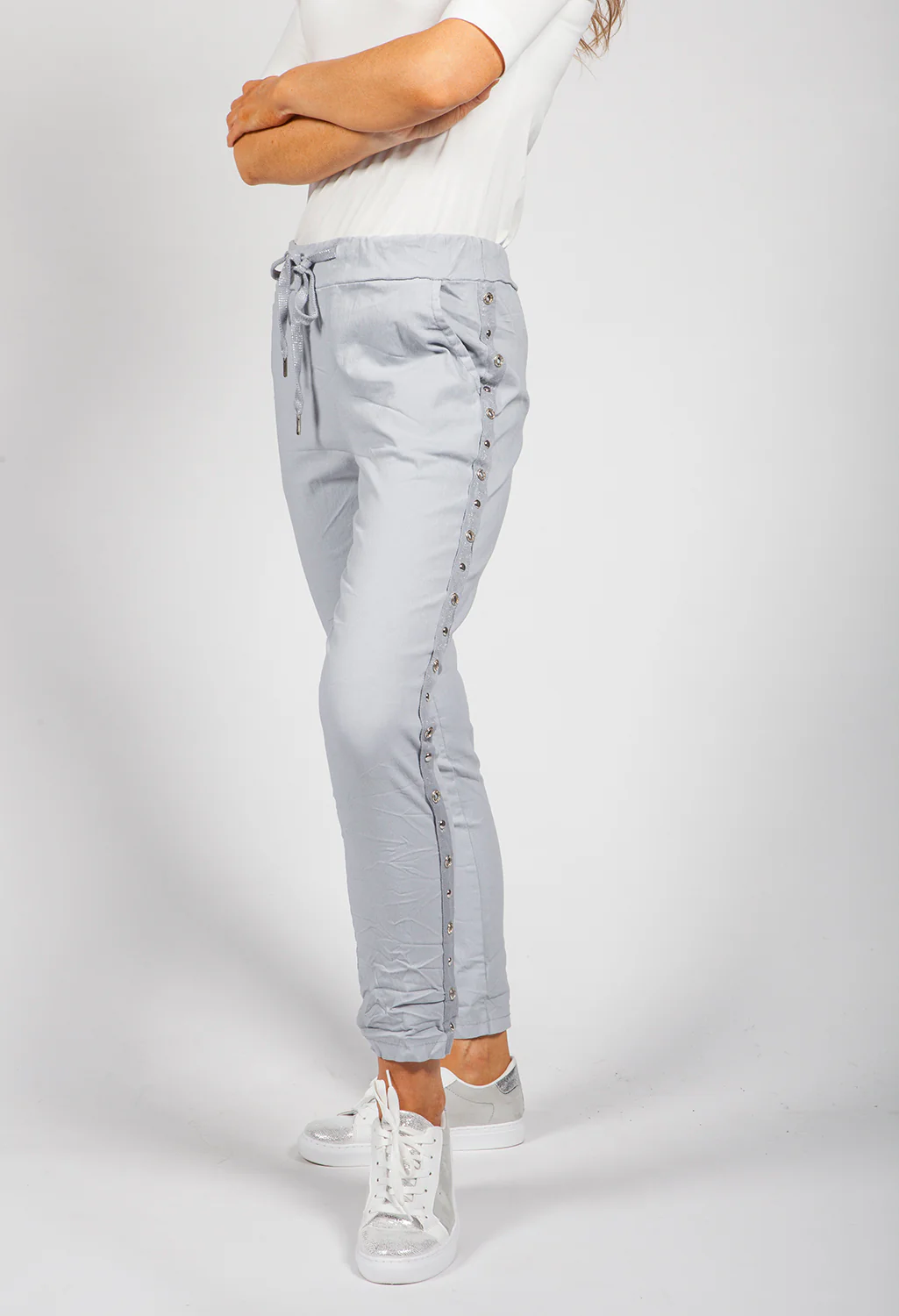 Light Grey Ring Detail Joggers