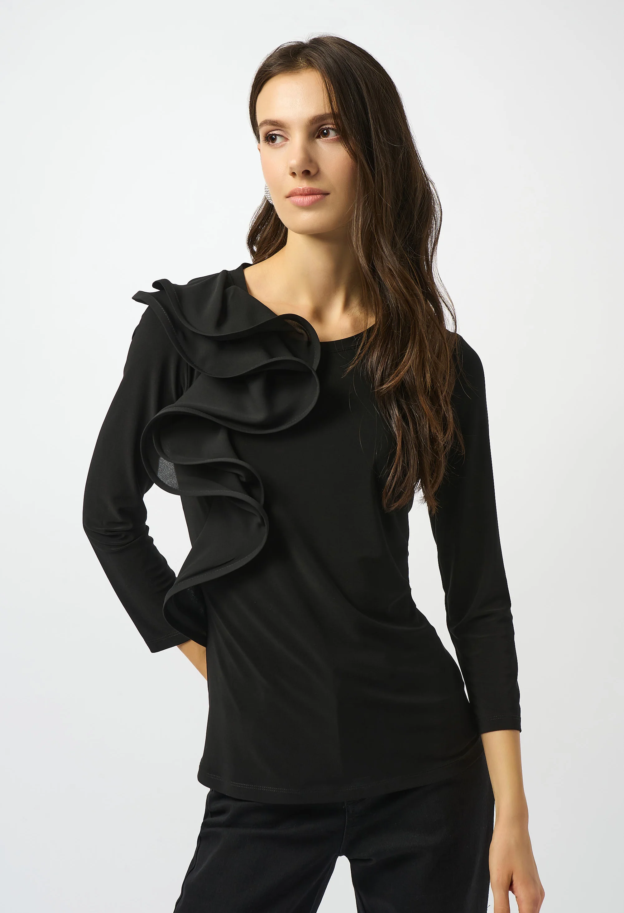 Ruffled Crew Neck Top