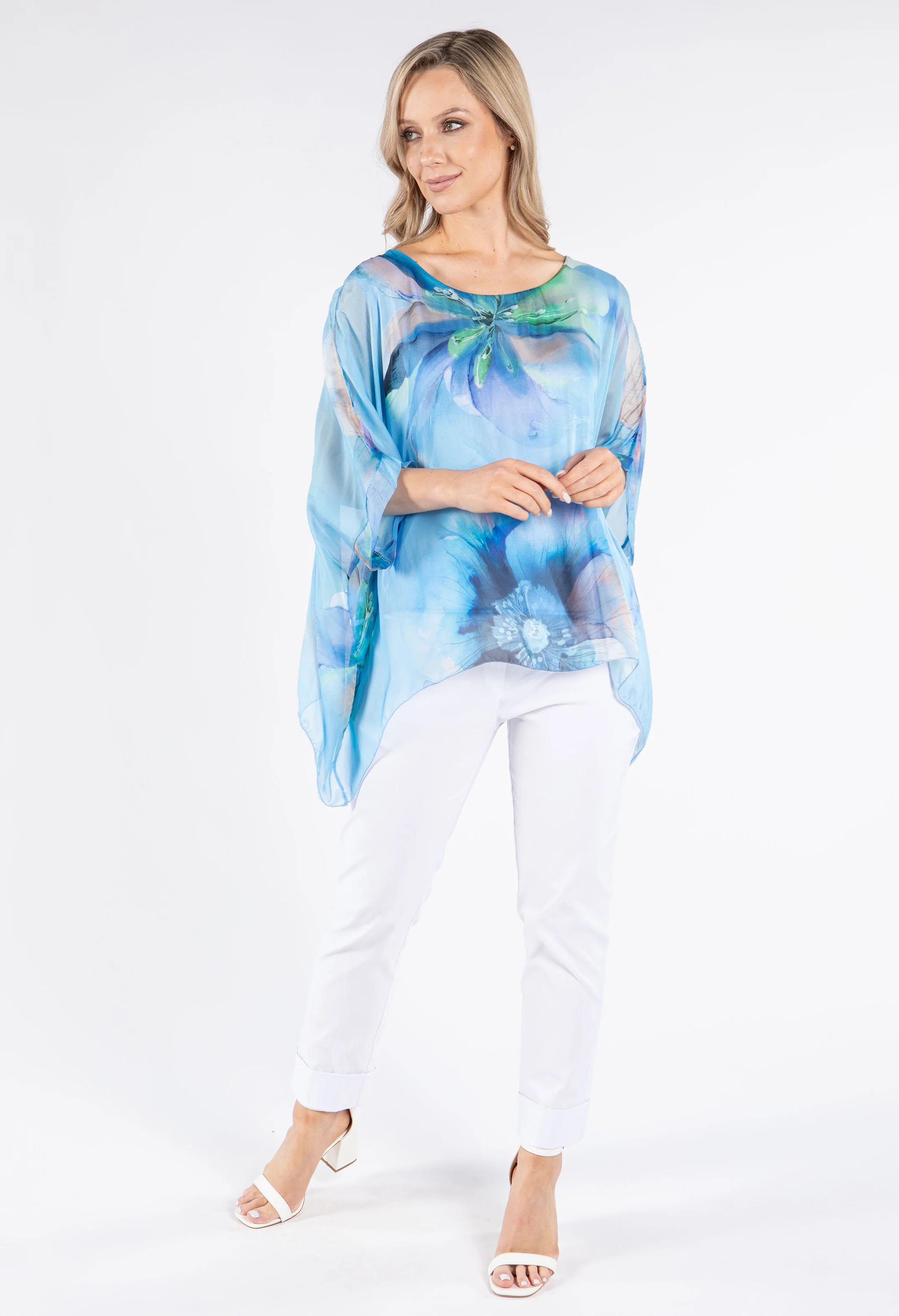 Abstract Floral Waterfall Top