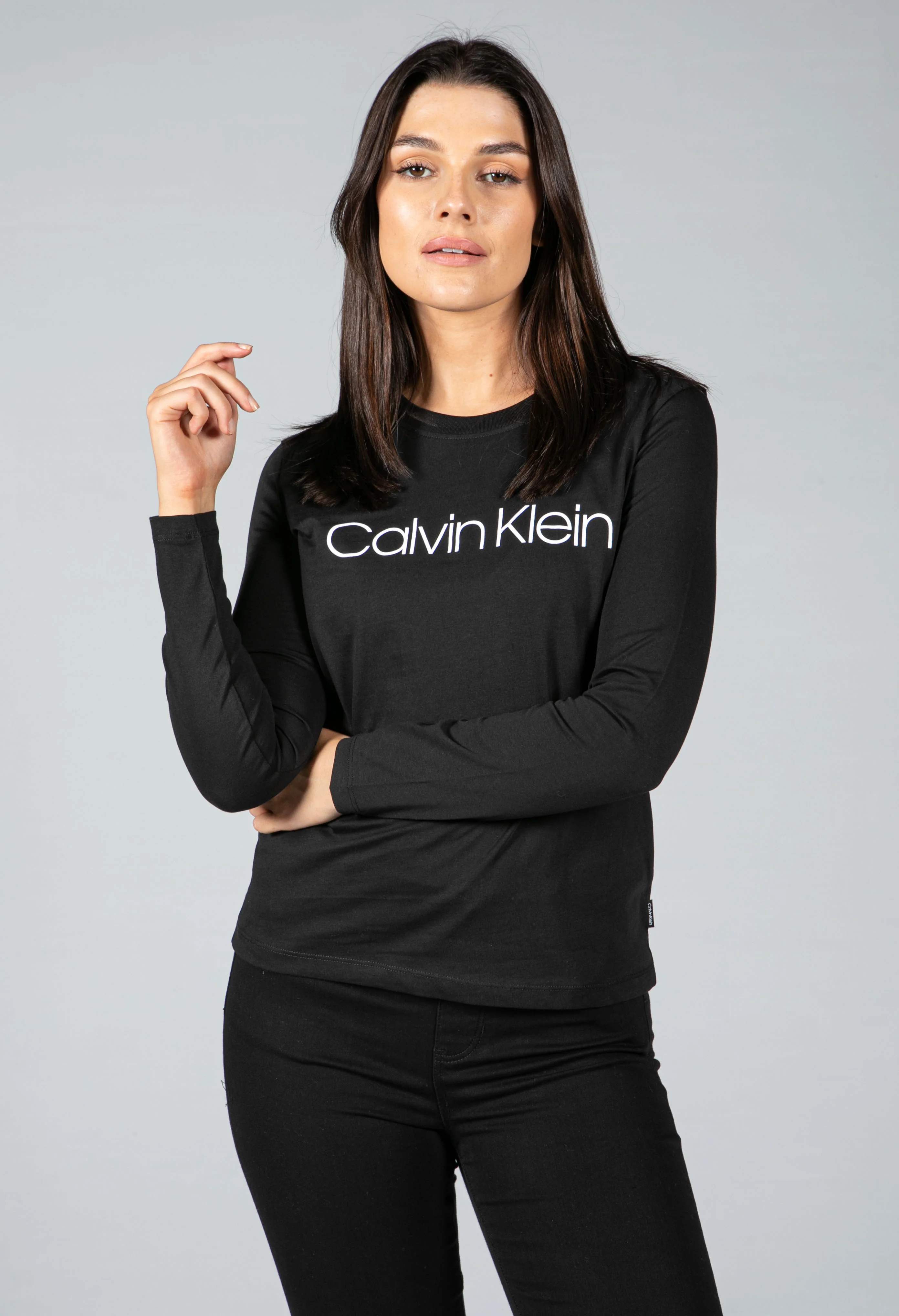 Organic Cotton Long Sleeve Top in Black