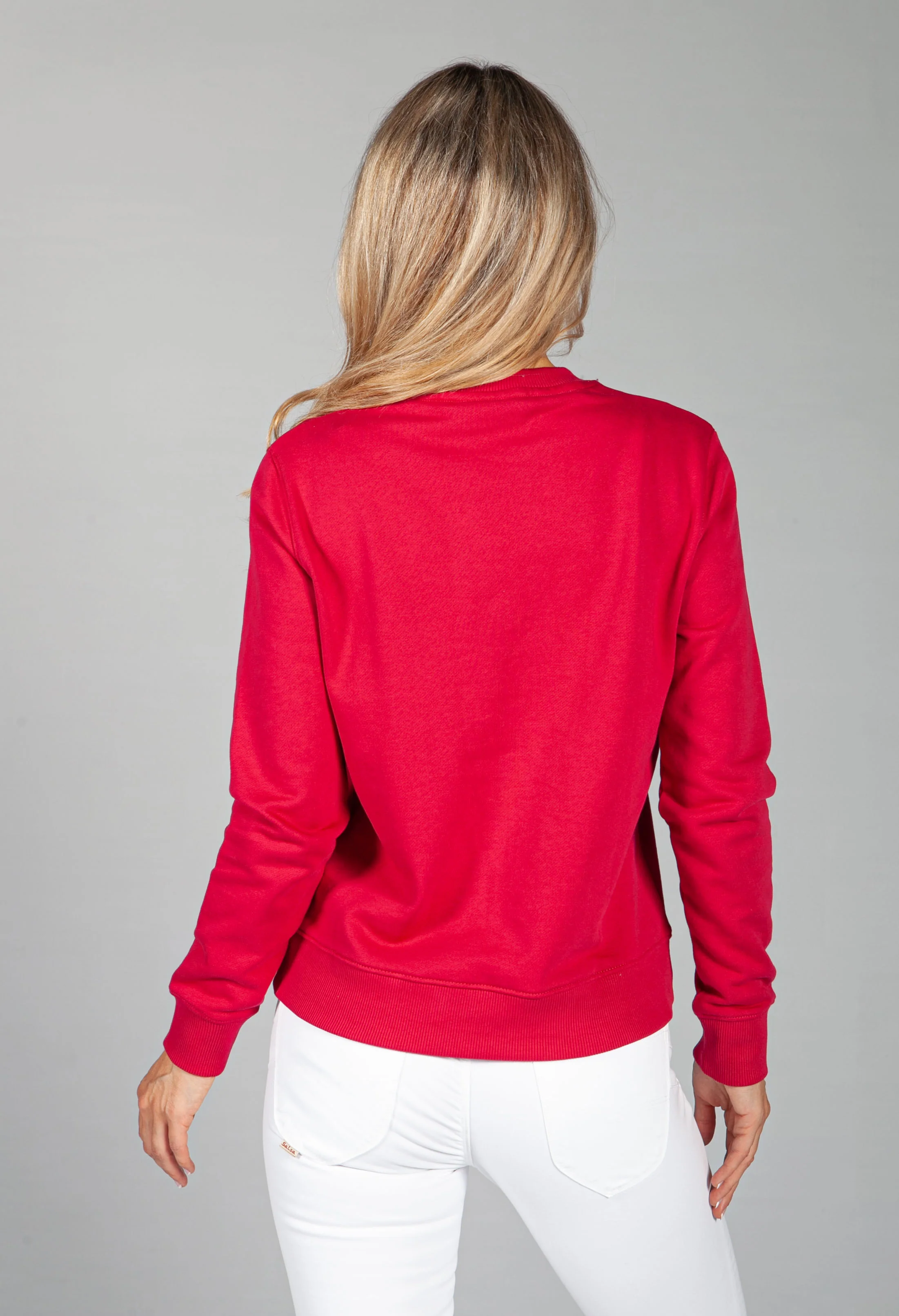 ORGANIC COTTON LOGO SWEATSHIRT IN CERISE