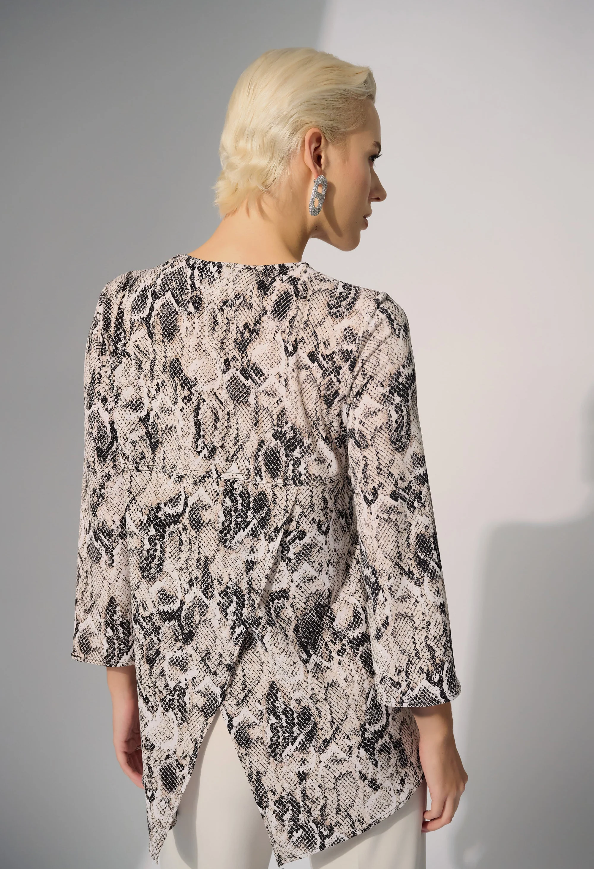 Animal-print Flare-sleeve Blouse