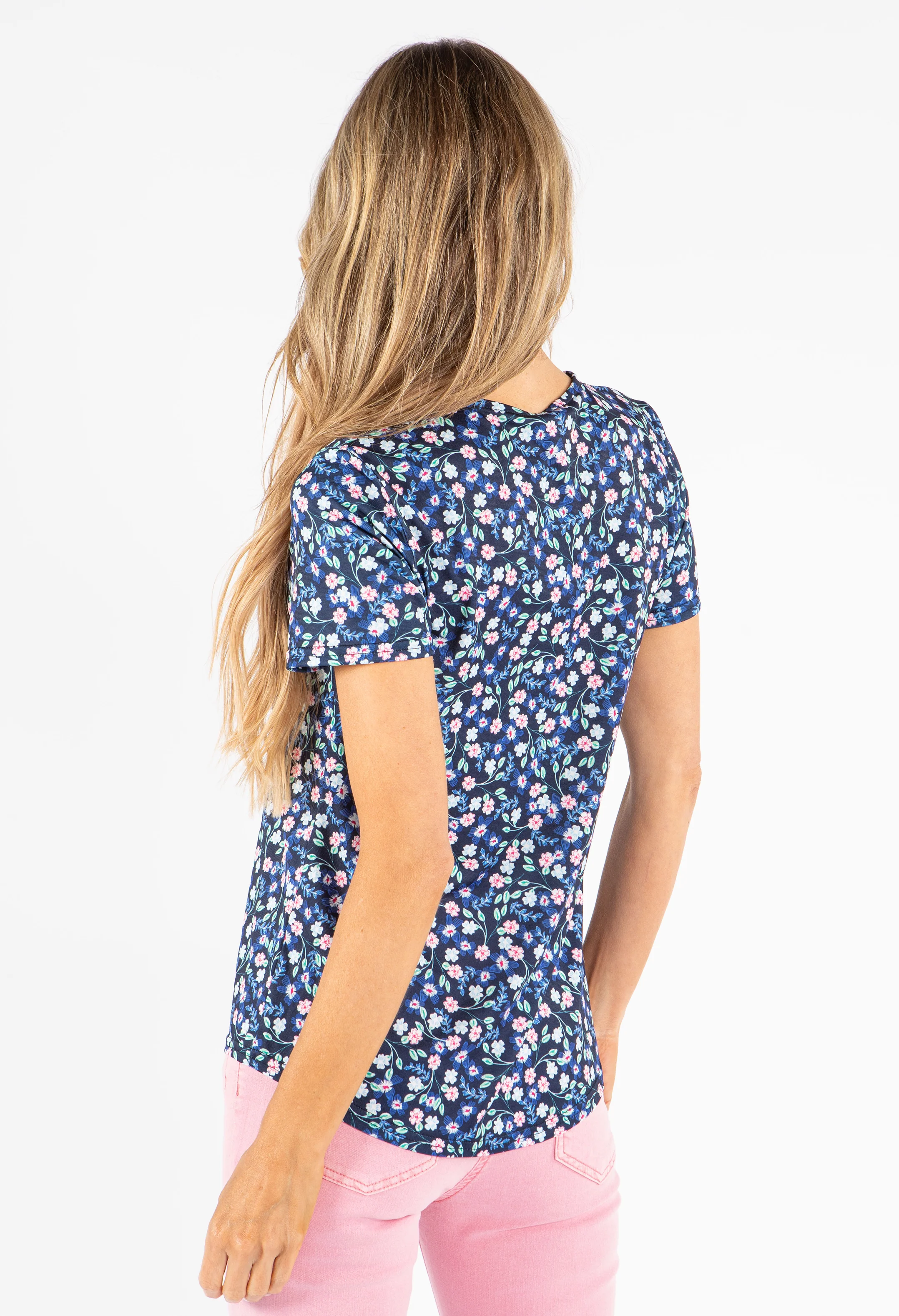 Printed Tie Front Top