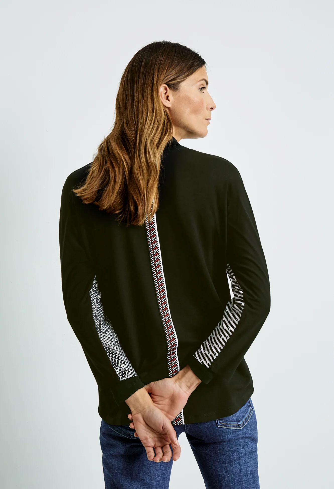 Sleeve Top With Patchwork Pattern