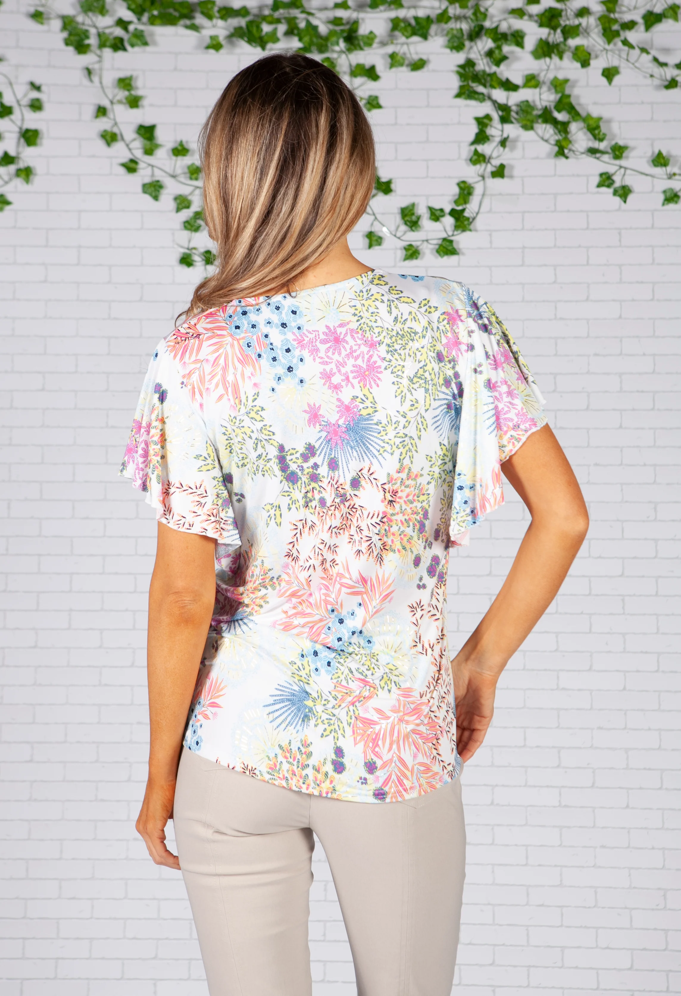 Summer Garden V-neck Top