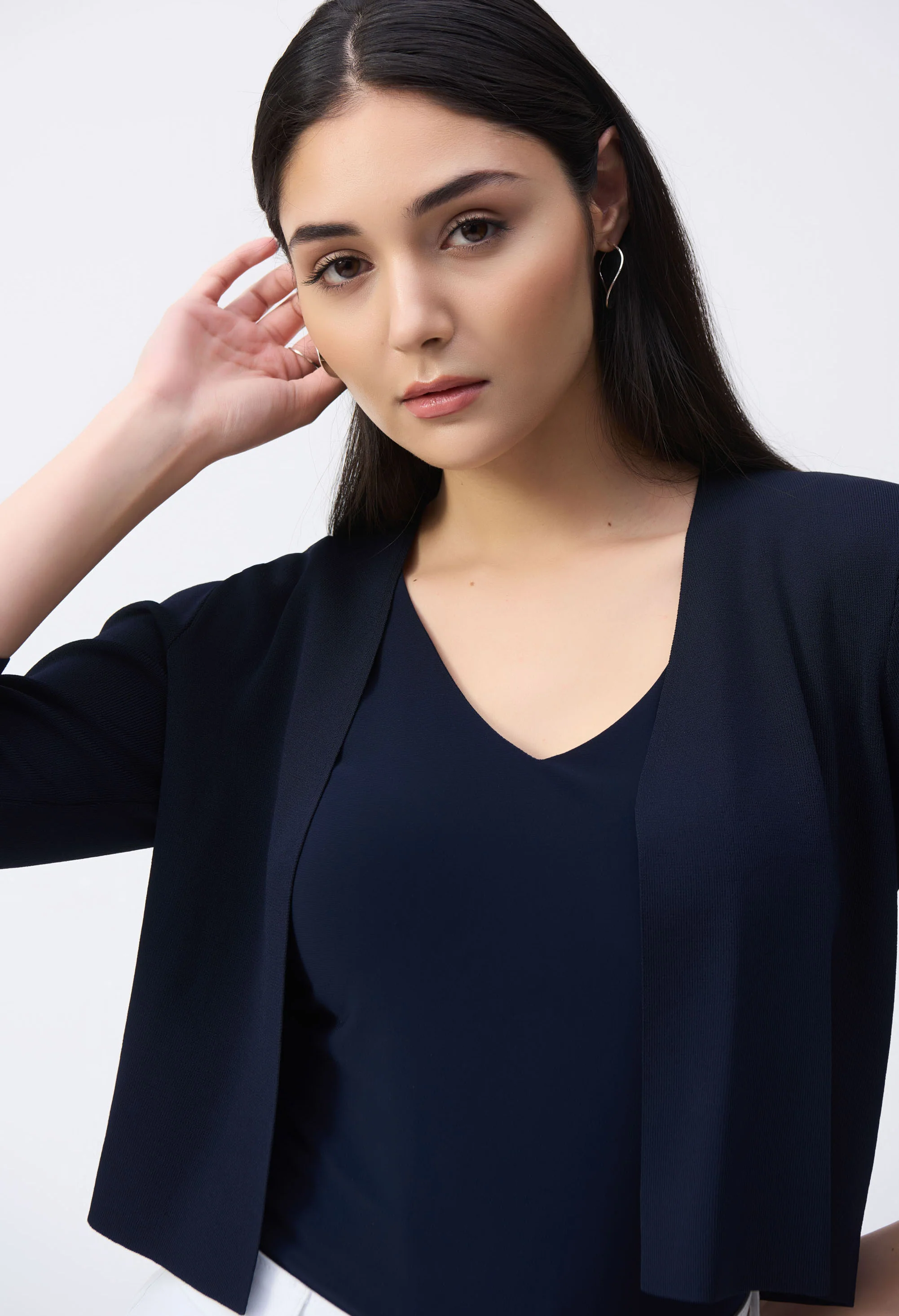 Open Front Casual Cropped Jacket