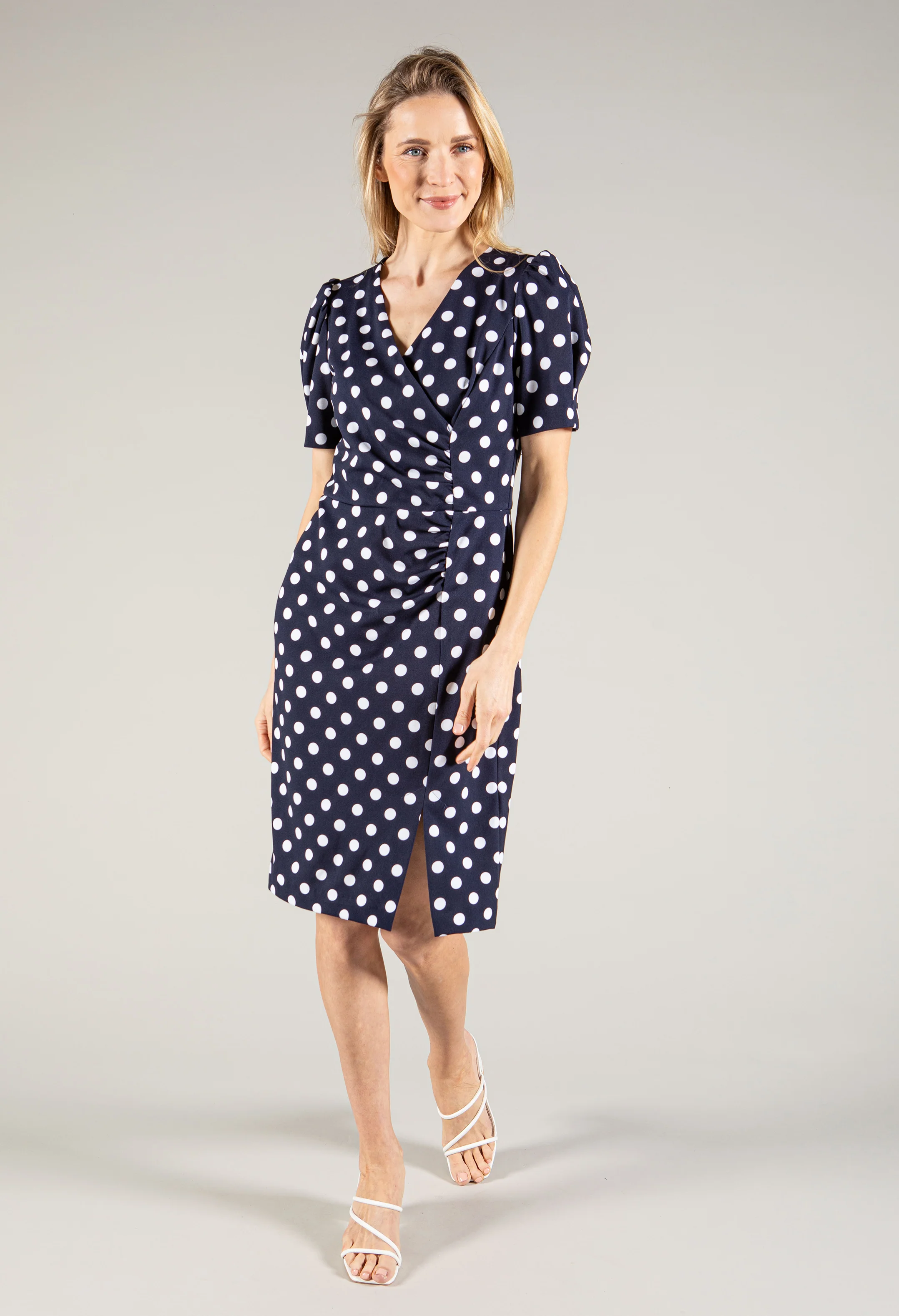 Polka Dot Ruched Dress