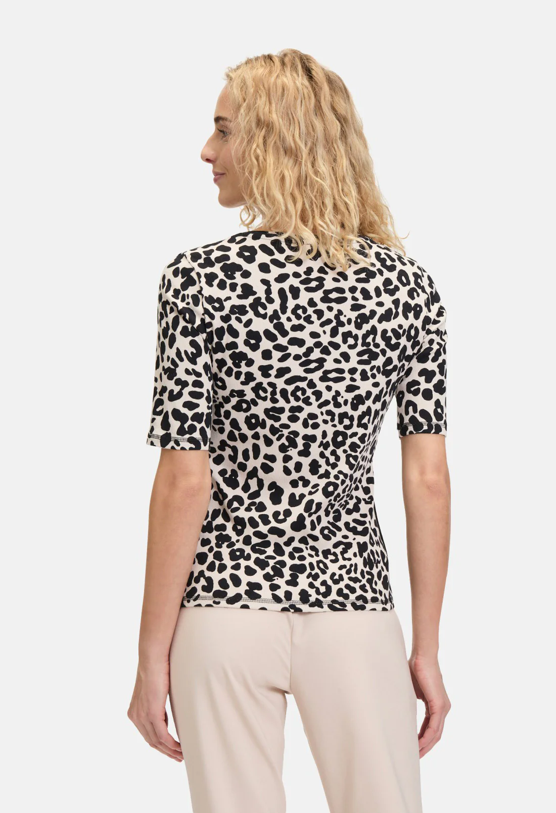 Leopard Print Ribbed Top