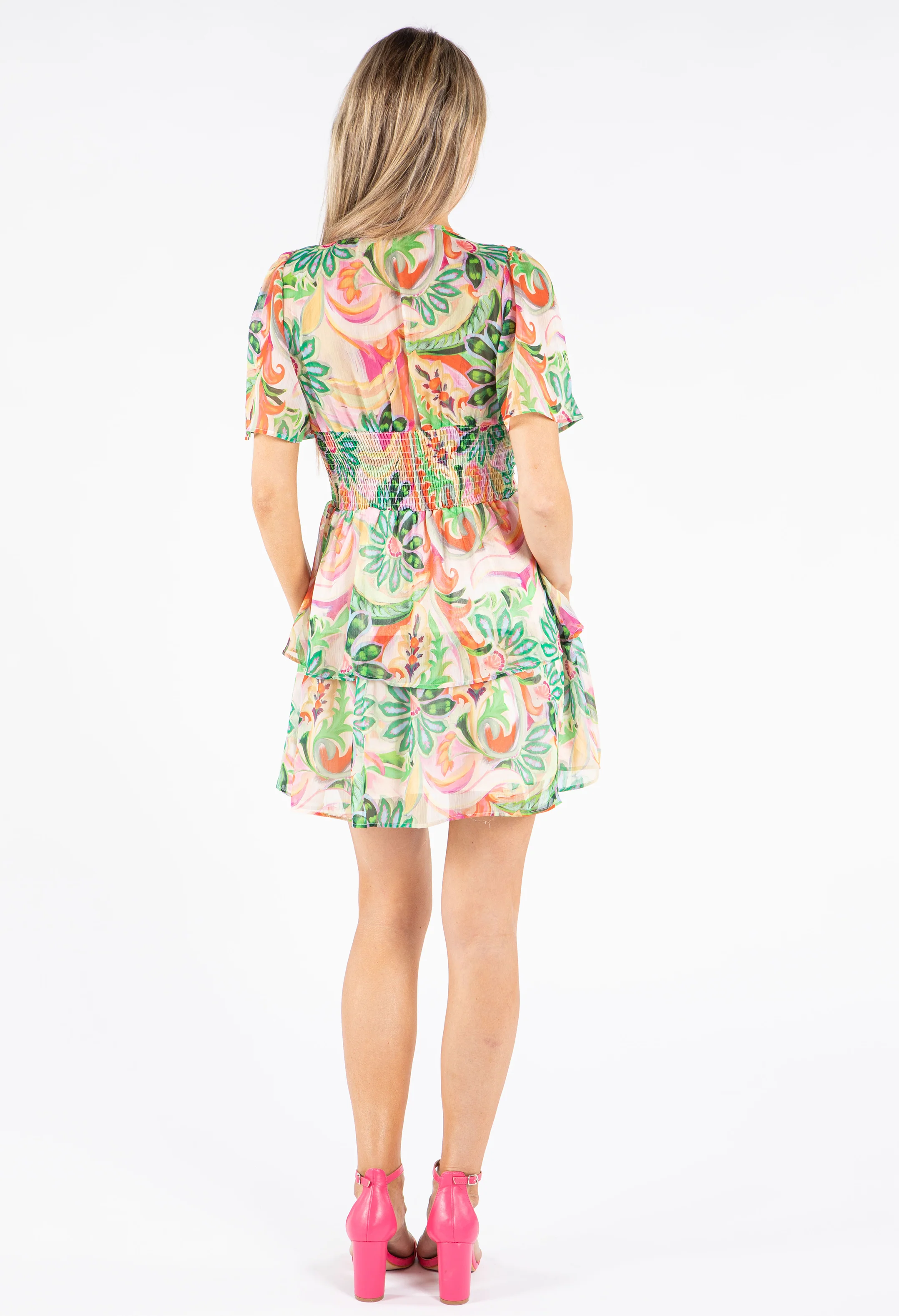 Floral Print Chiffon Dress