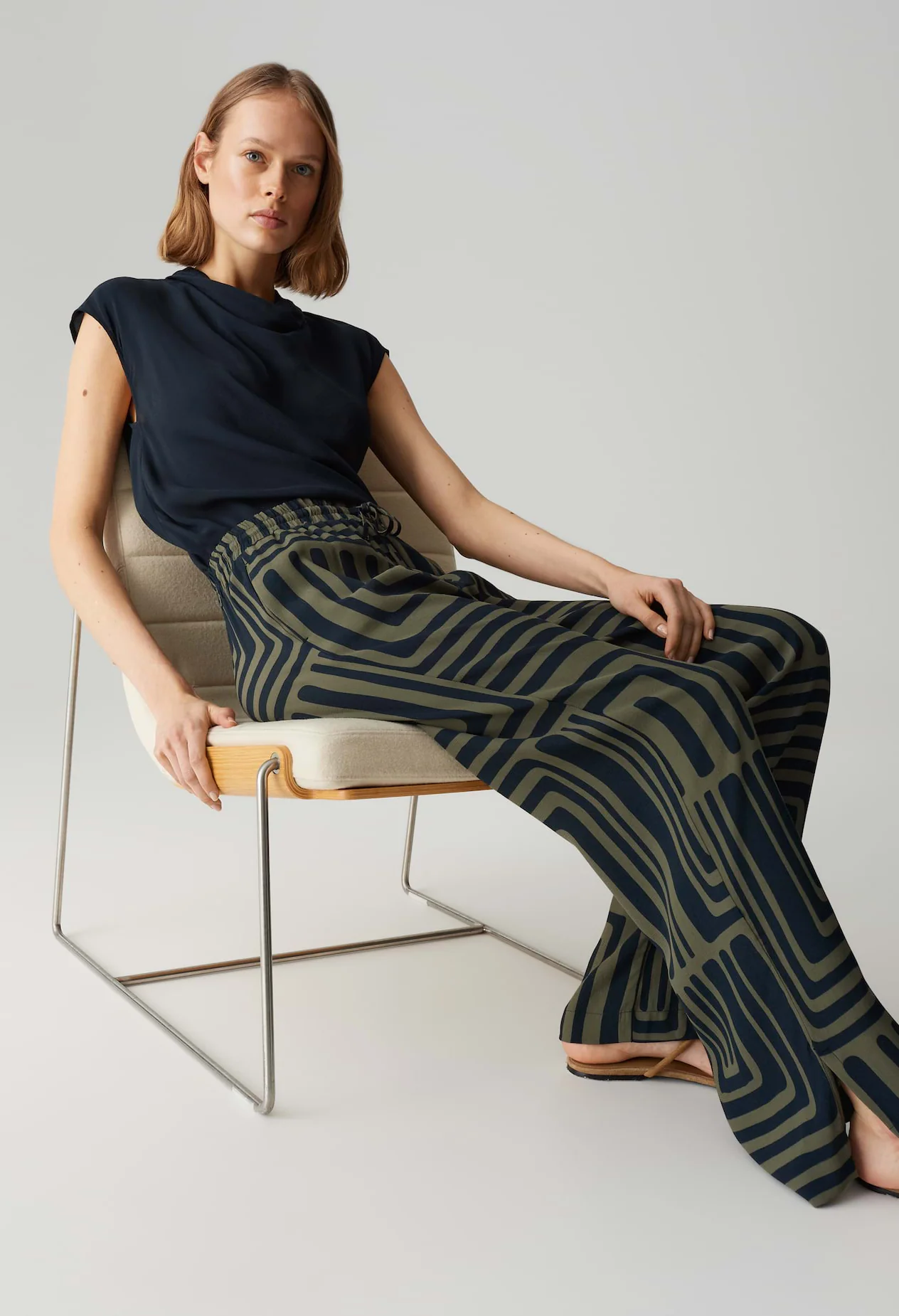 Malotta Abstract Wide Leg Trousers