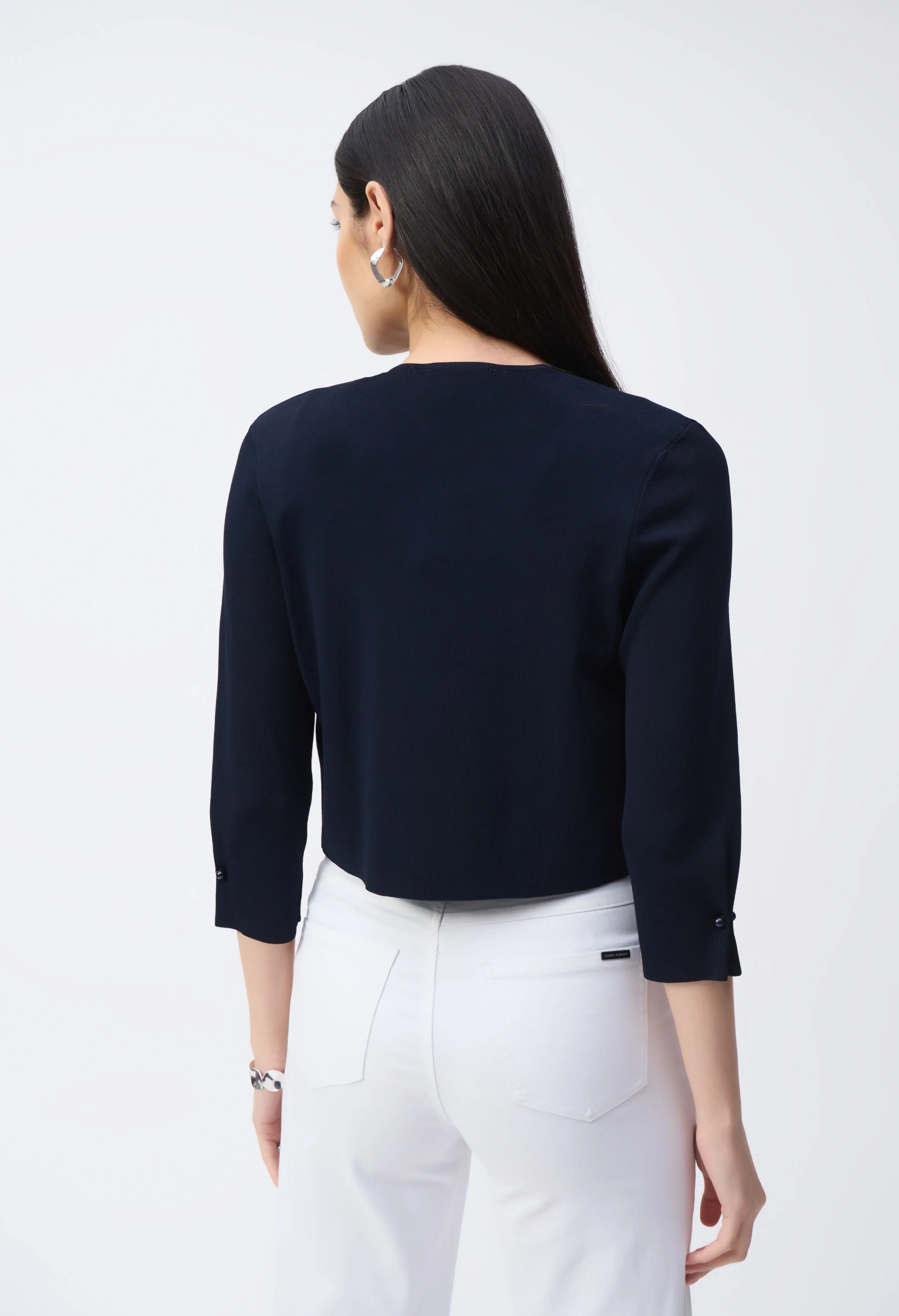 Open Front Casual Cropped Jacket