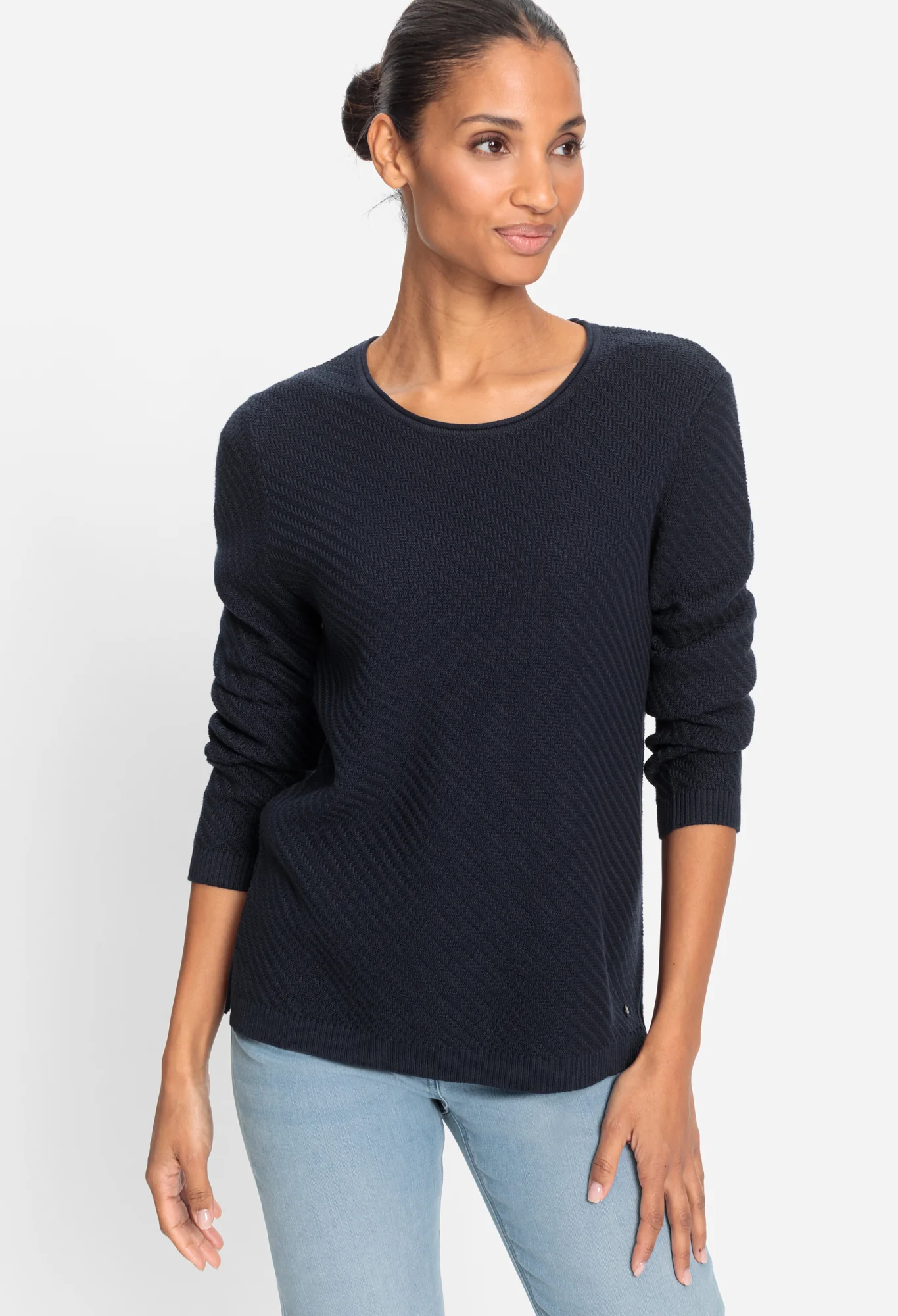 Ribbed Long Sleeve Knit Jumper
