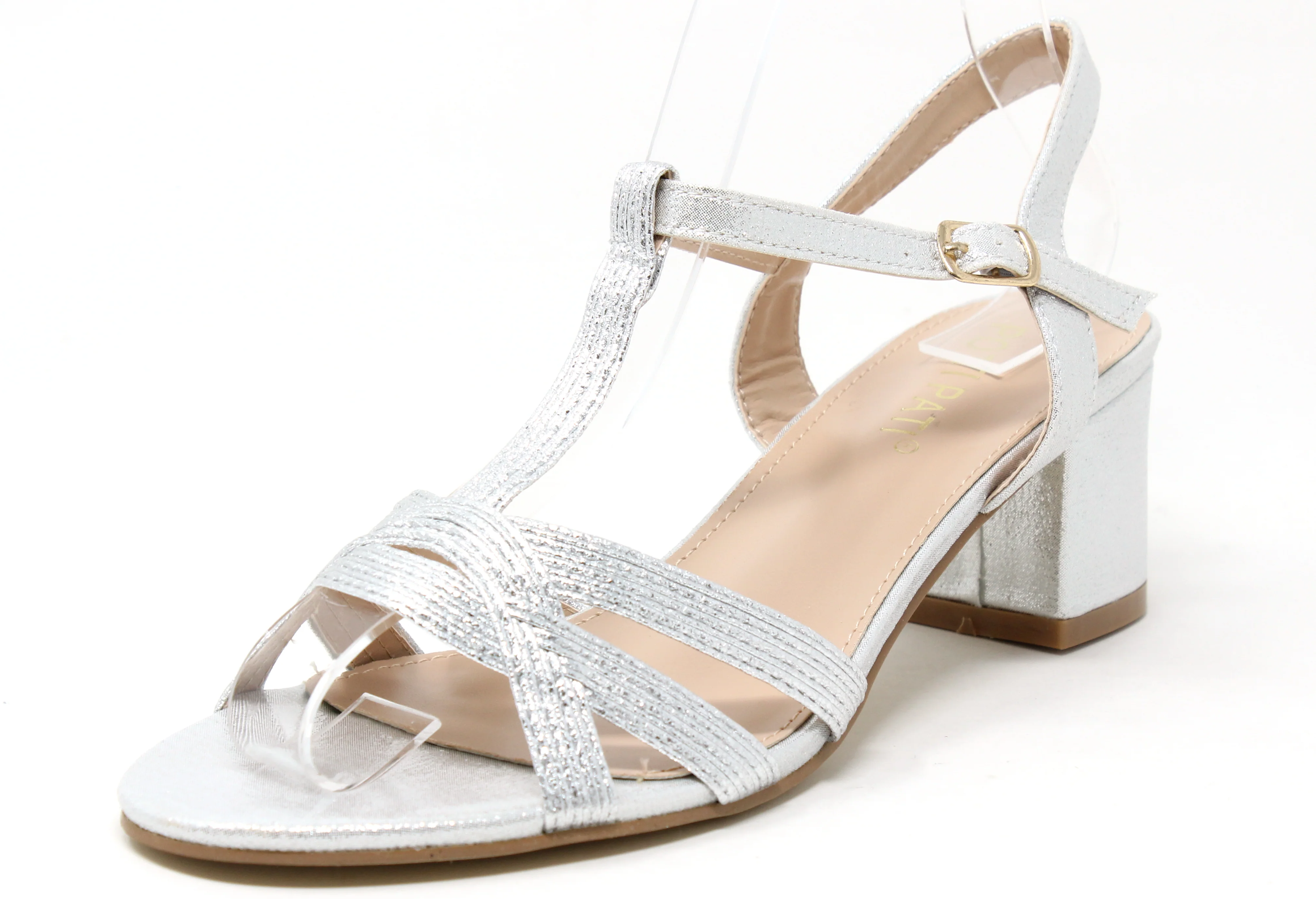 T-Strap Silver Heel