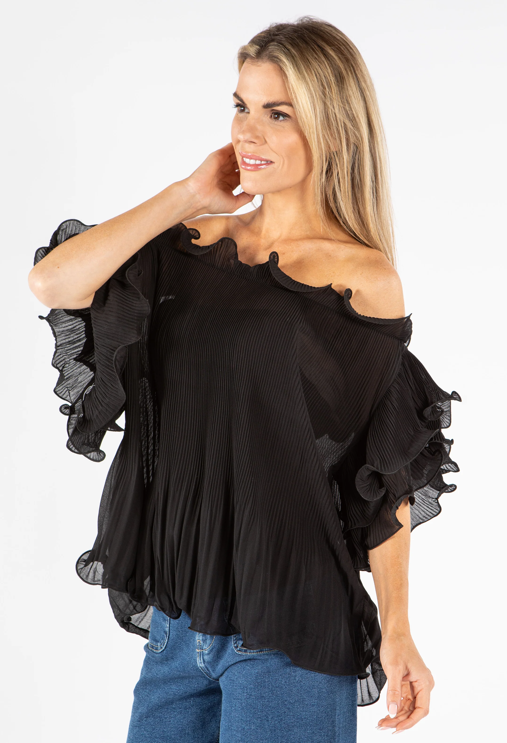 Ruffle Pleated Blouse