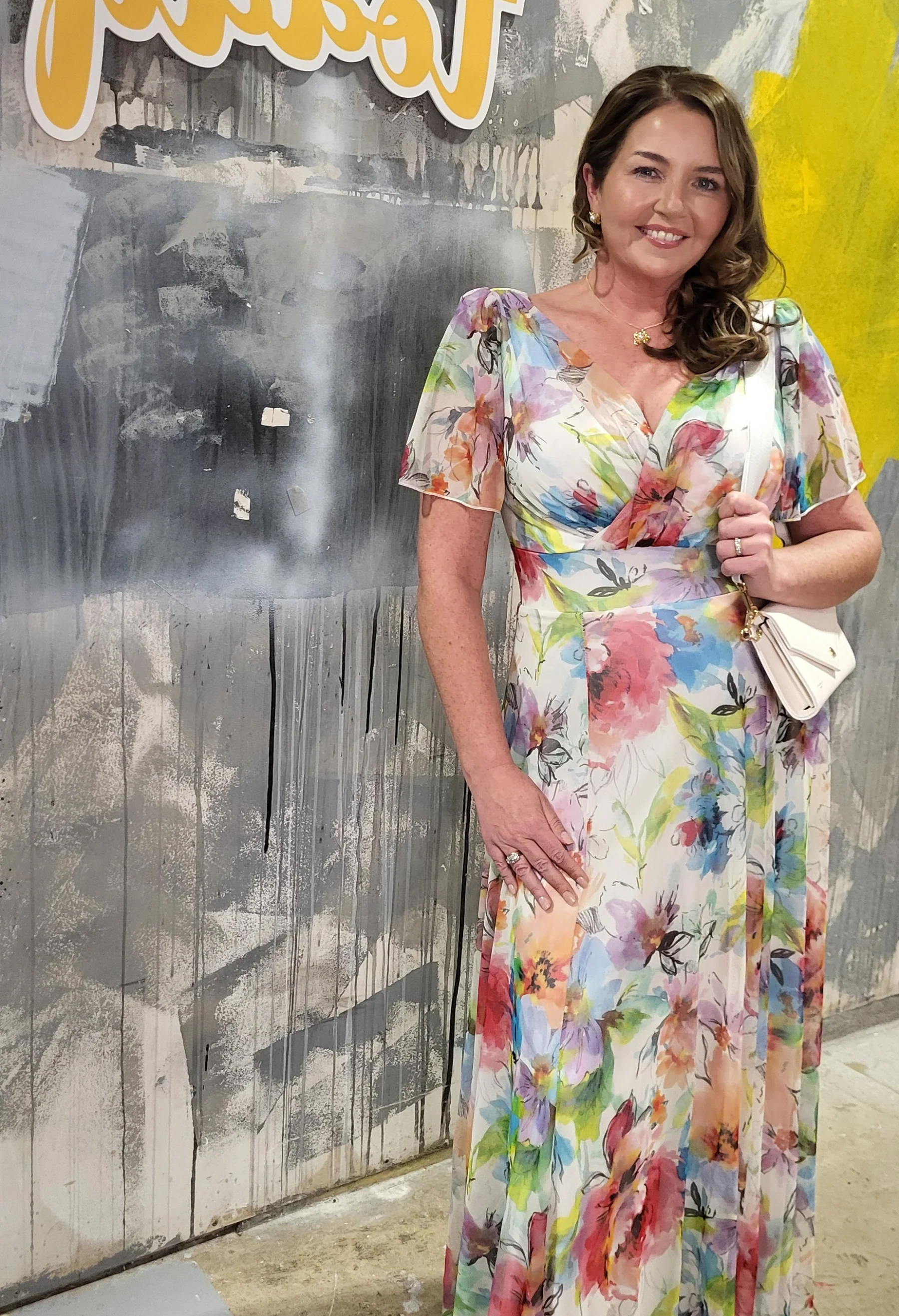 Isabelle Curve+ Angel Sleeve Maxi Dress
