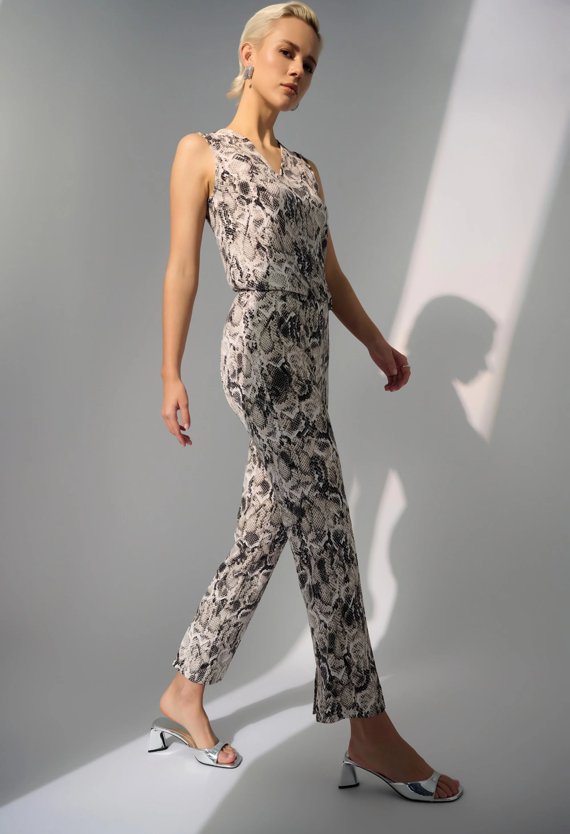 Snake Print Slim Trousers
