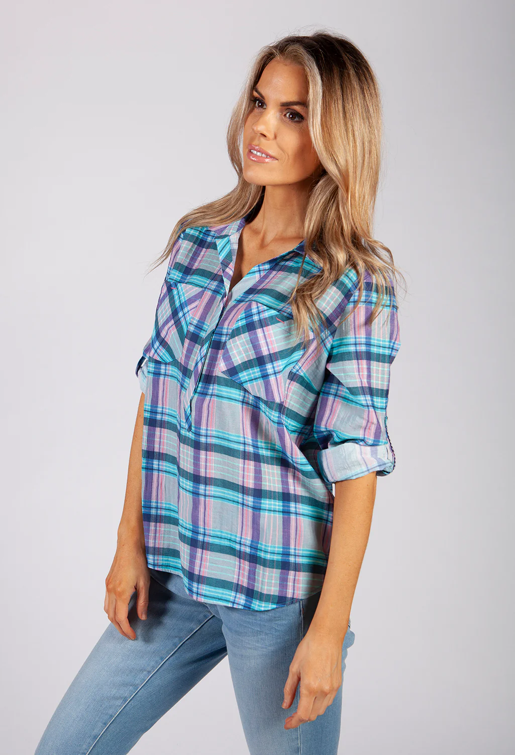 Aqua Checked Shirt