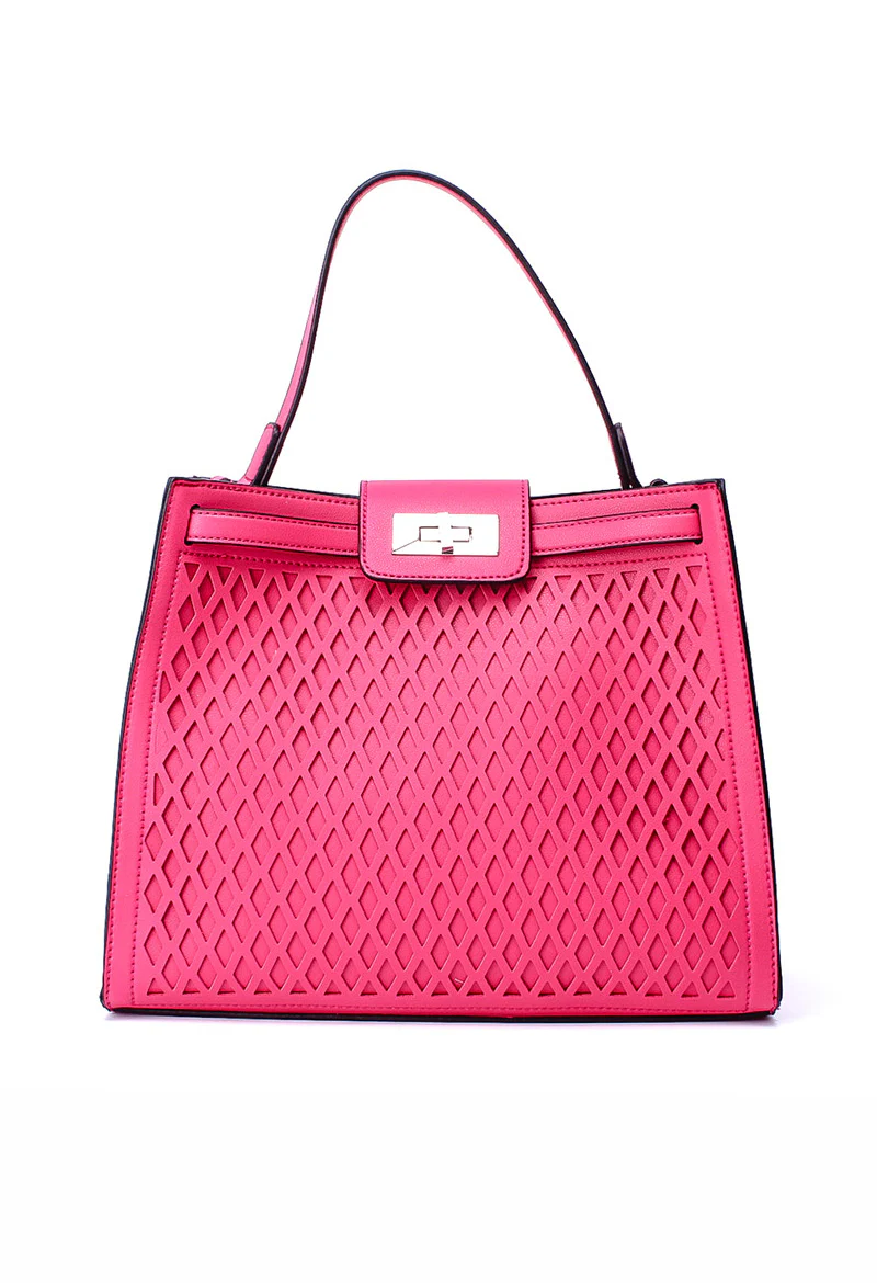 Laser Cut Detail Tote - Pink