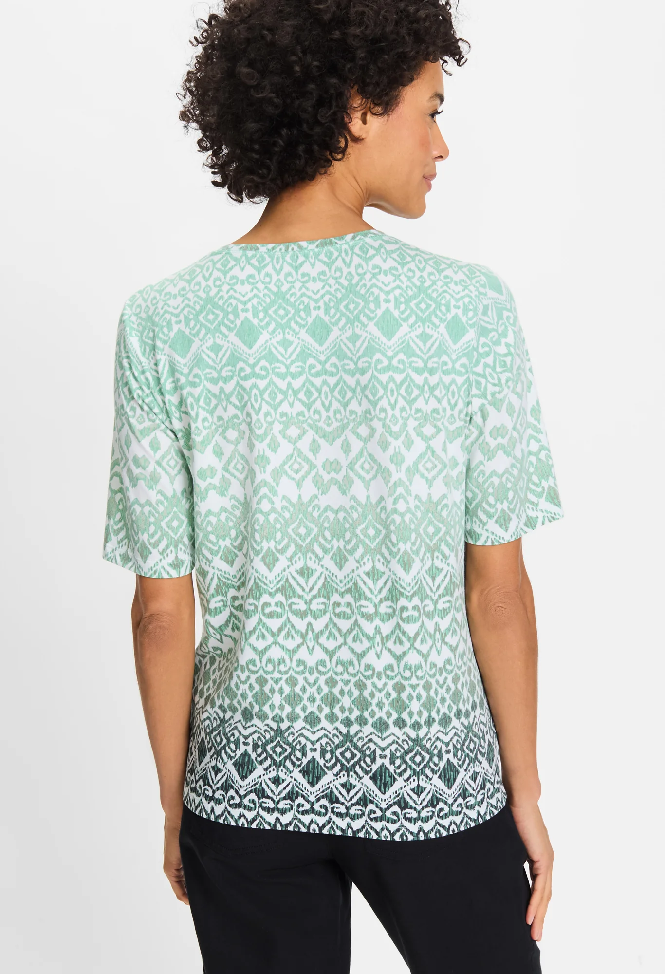 Ornamental Print Top In Hannah Fit
