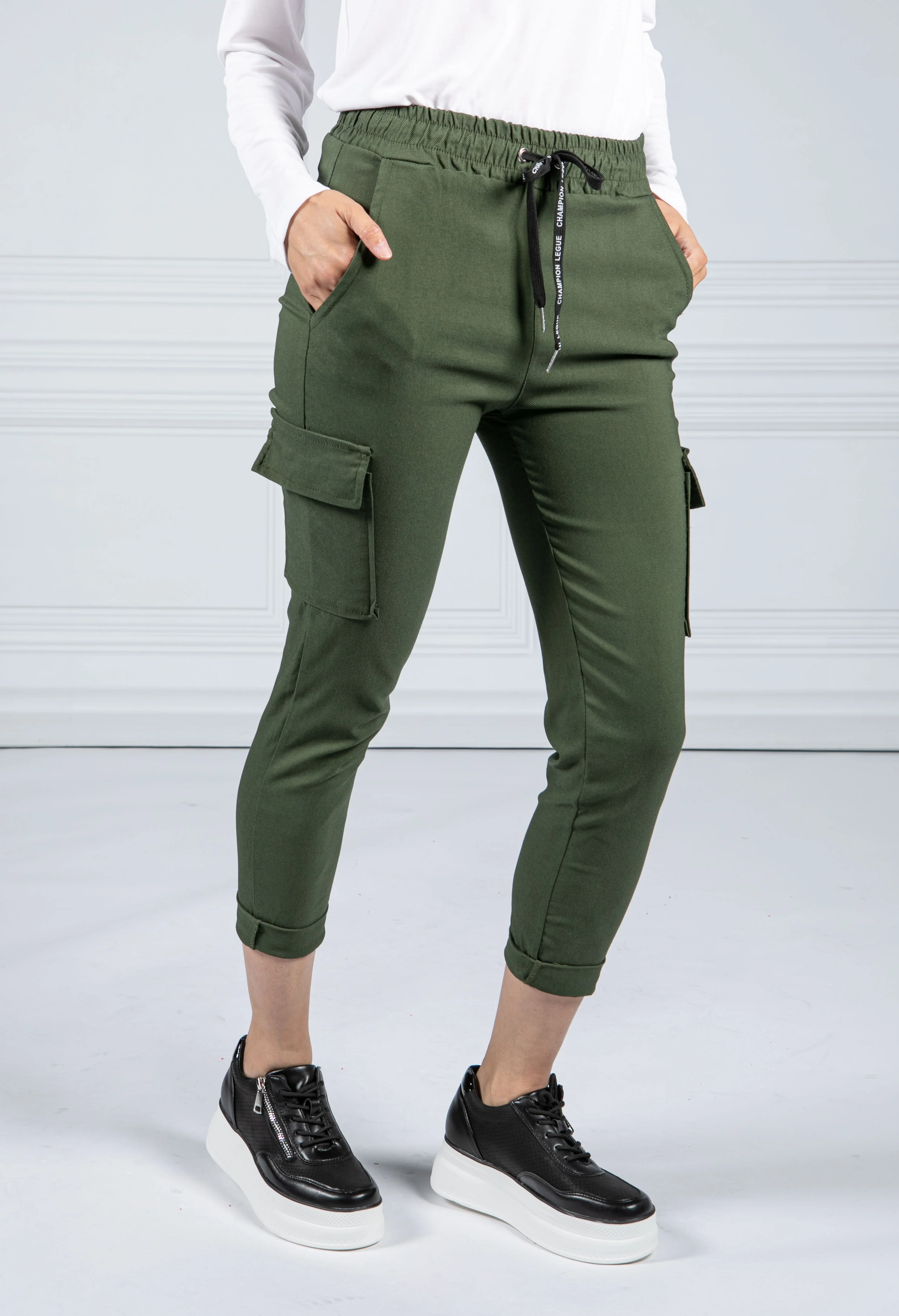 Cargo Style Joggers in Khaki