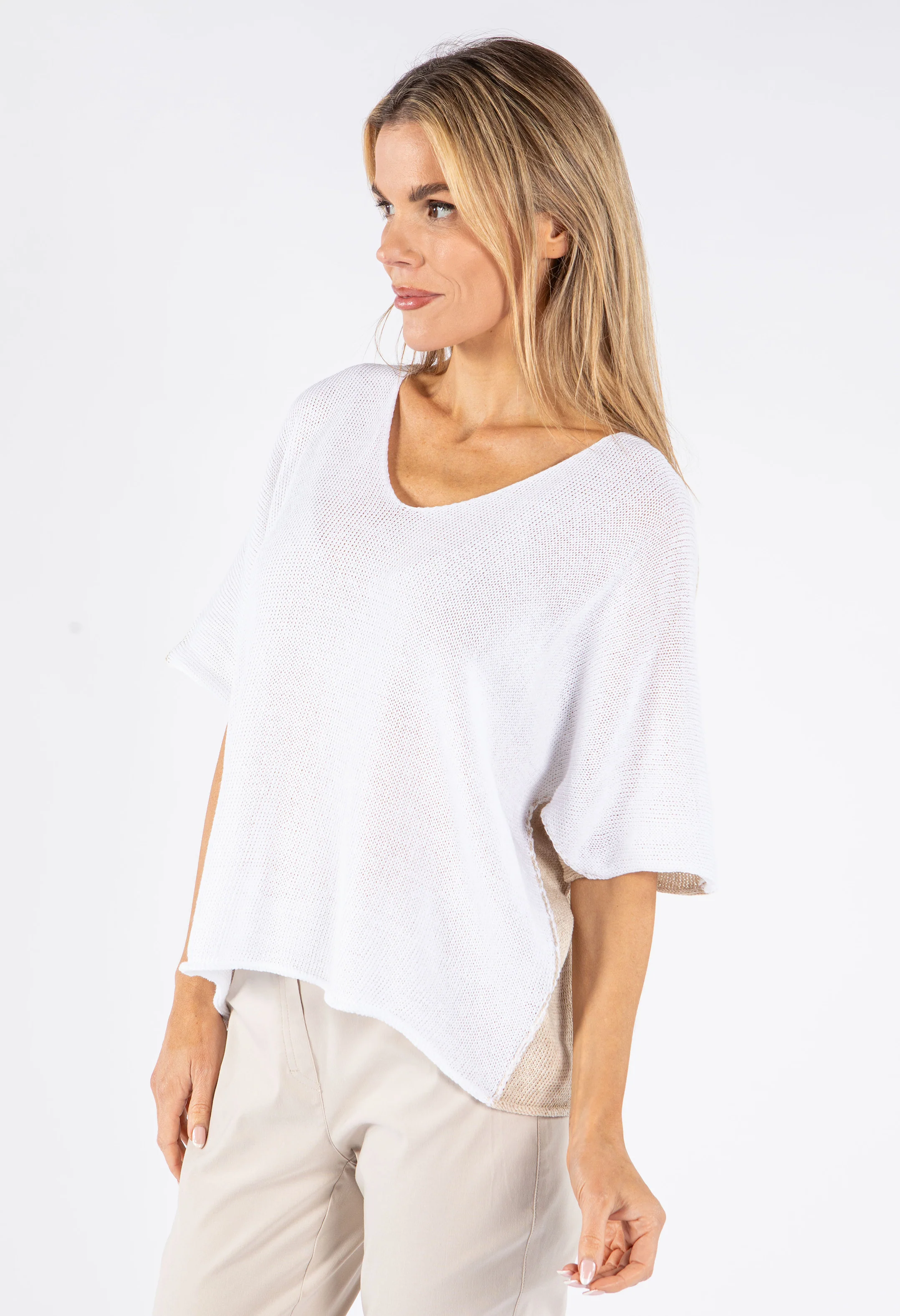 Two Tone Knit Pullover