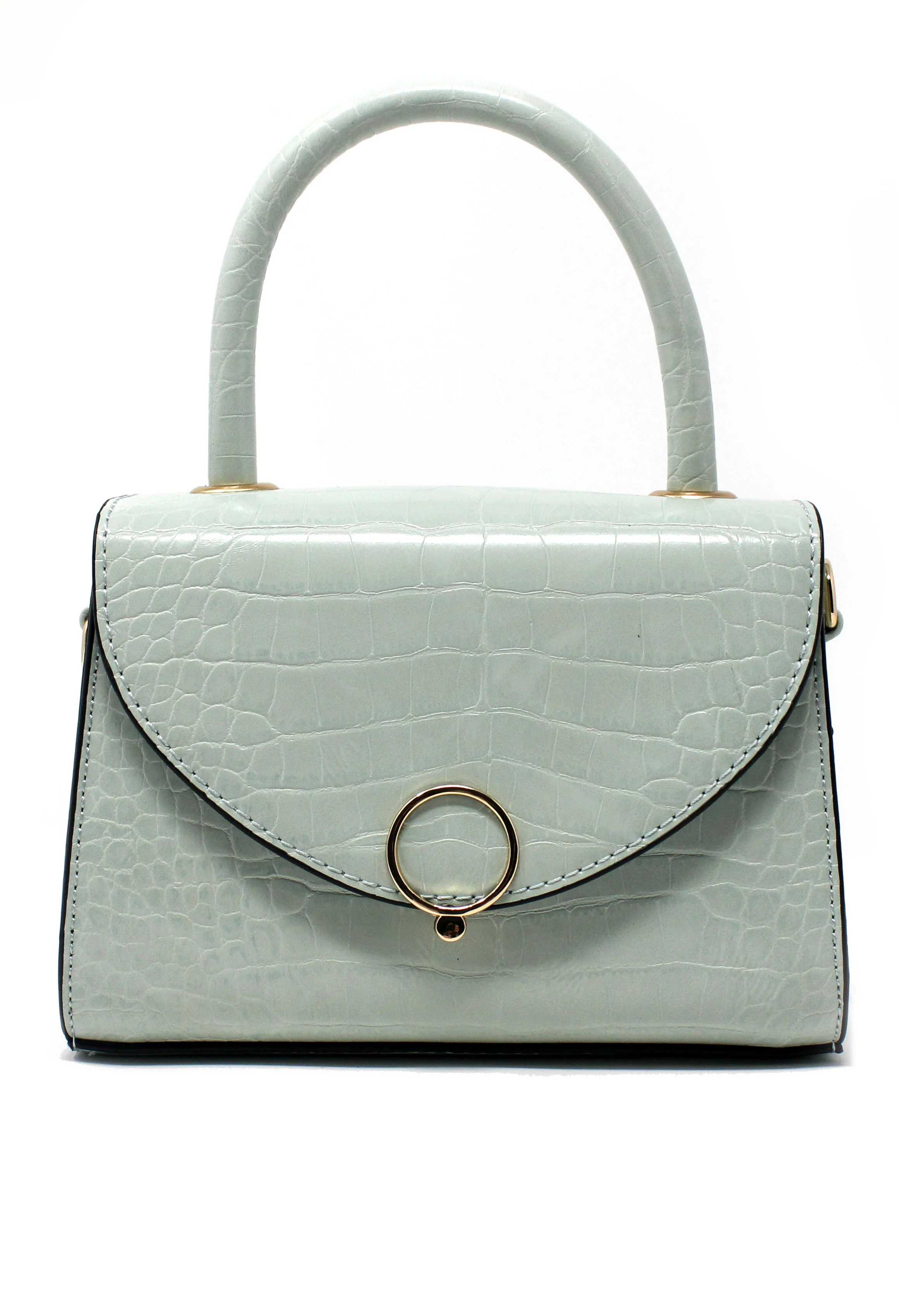 Sage Croc Mini Handbag