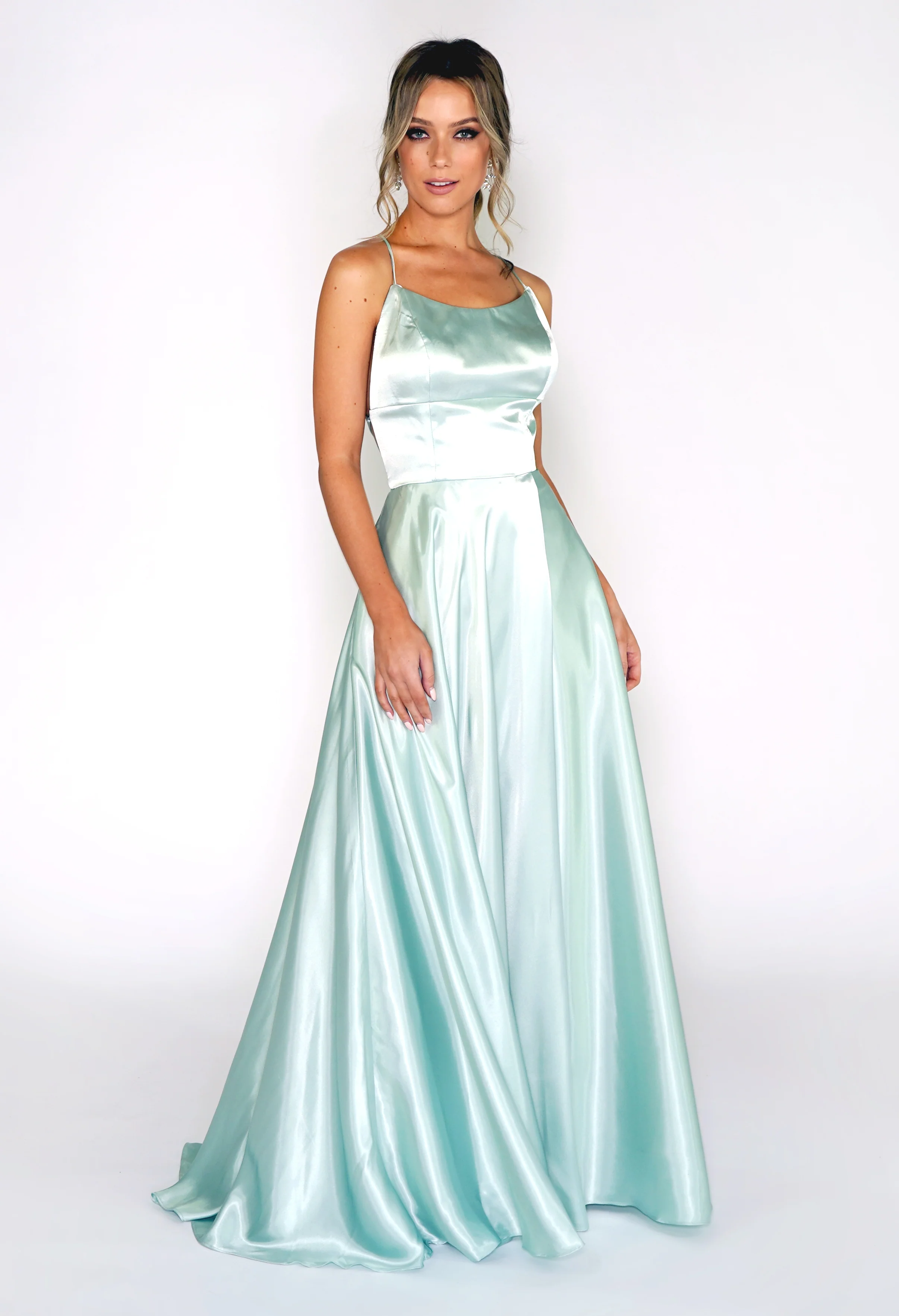 Sage Satin Ballgown