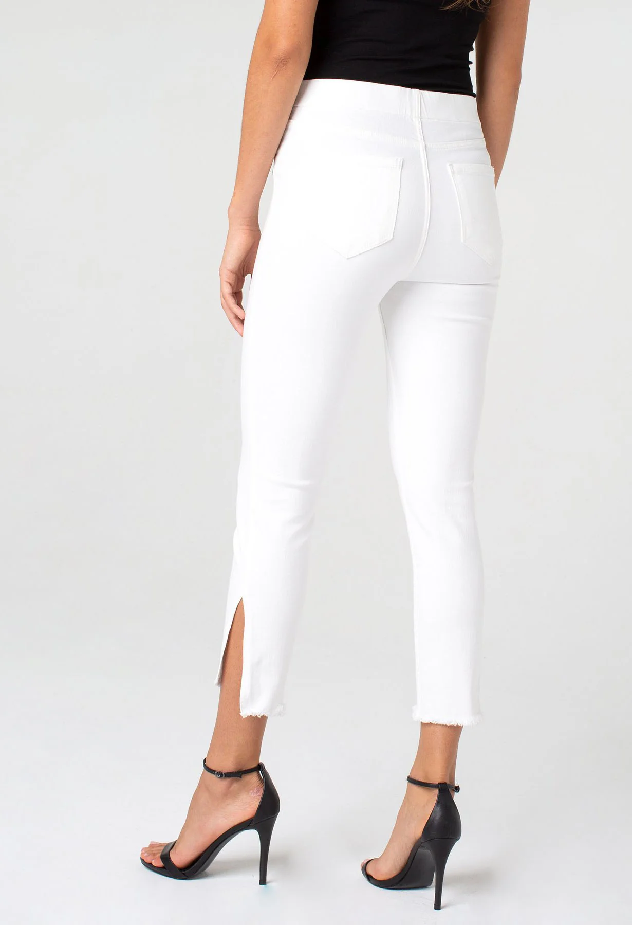 CHLOE CROP SKINNY ANGLED SLIT STRETCH