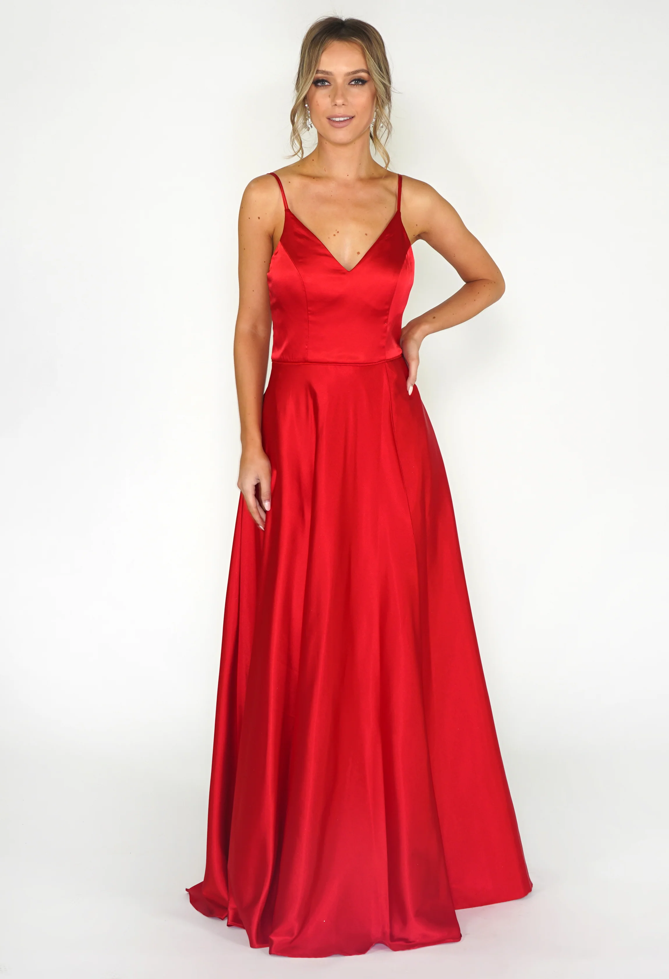 Red Satin Ballgown