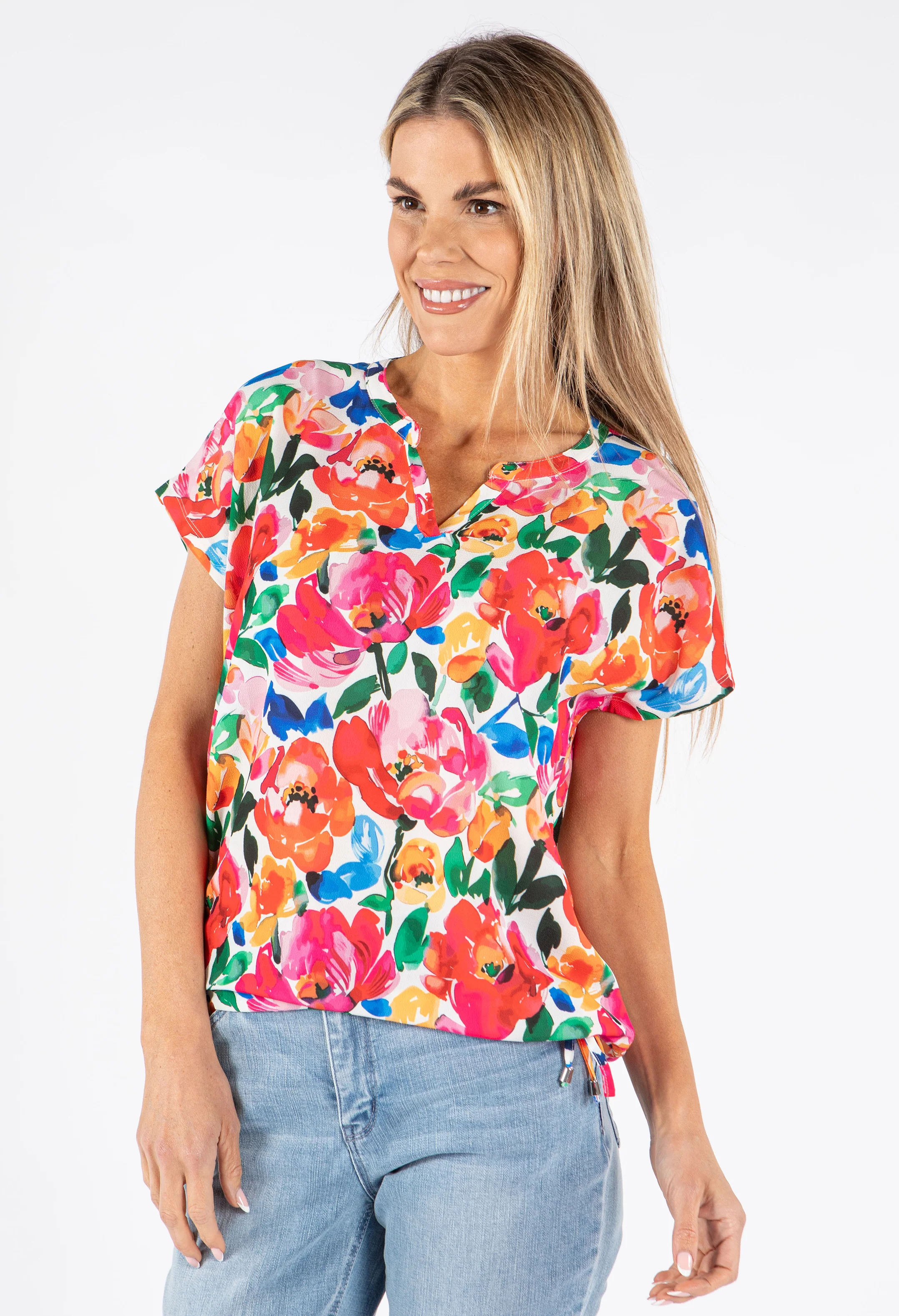 Floral Print V-Neck Top