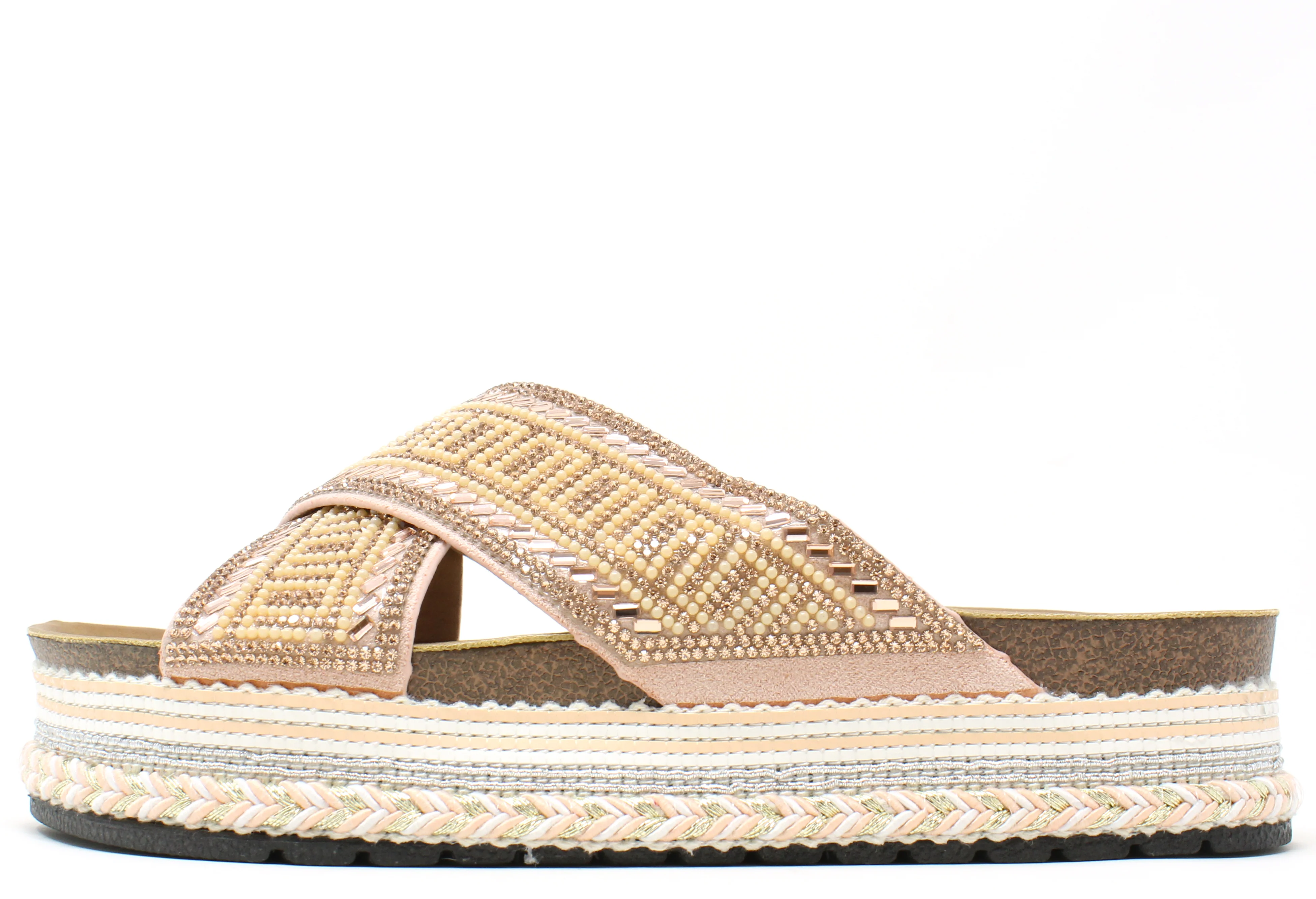 Diamante Cross Strap Sandal