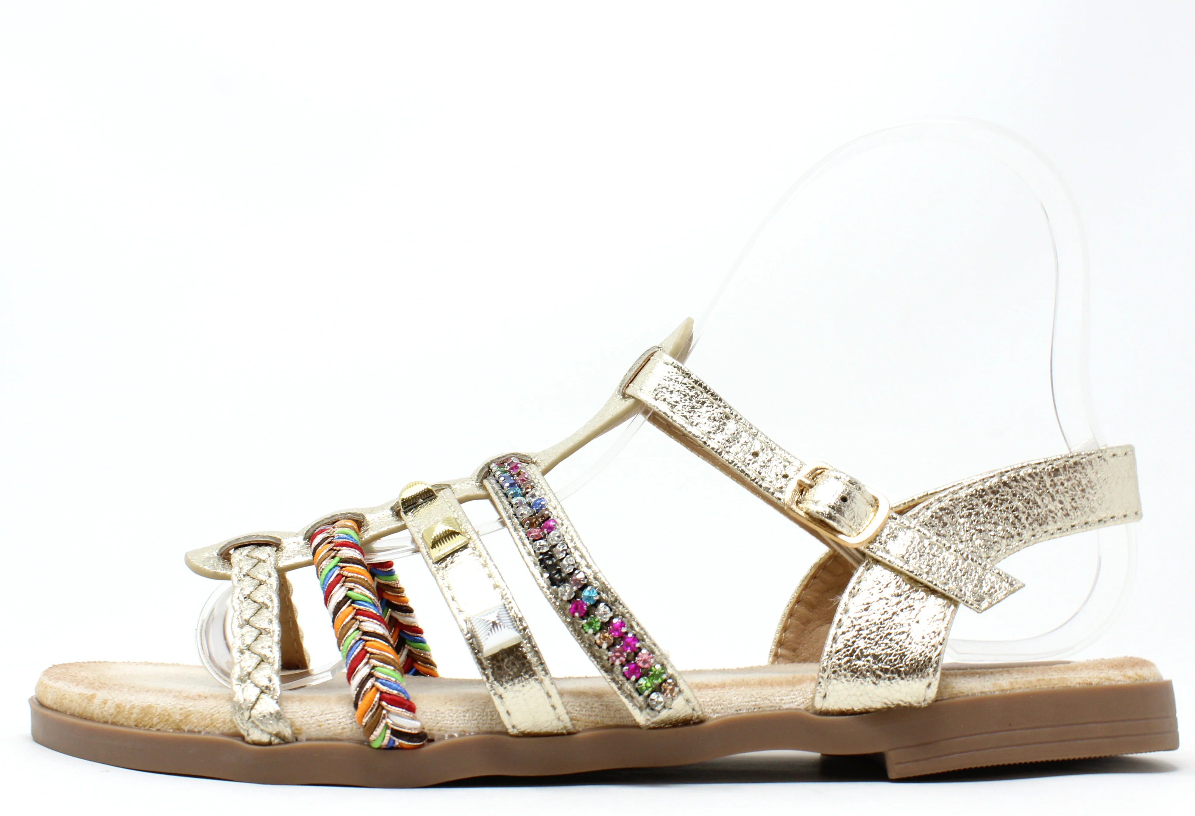 Metallic Multi Strap Sandal