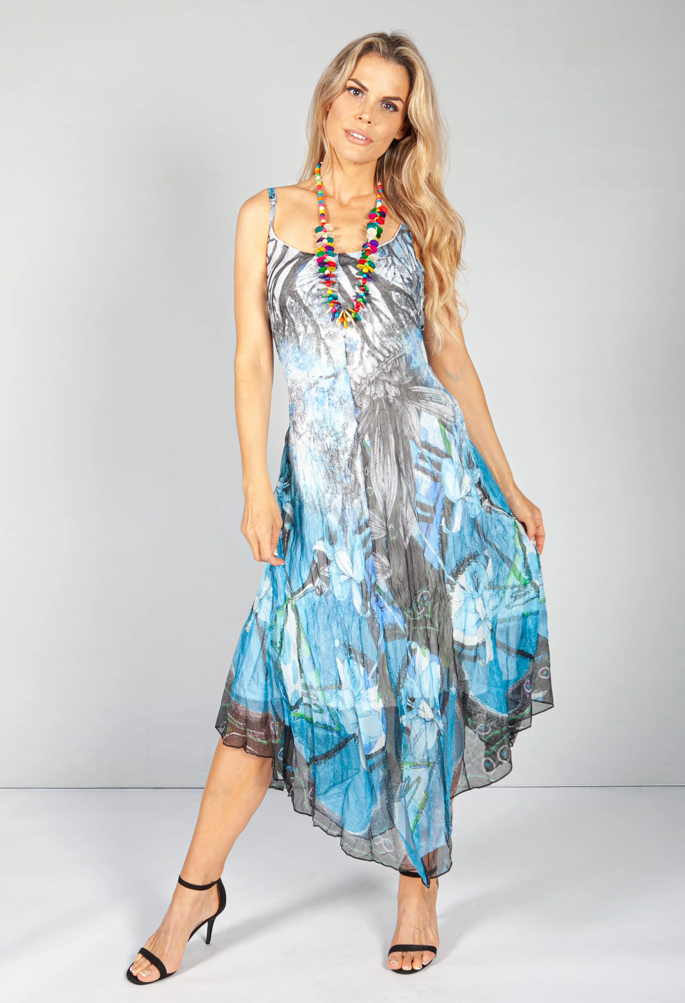 All The Blues Crepe Maxi Dress