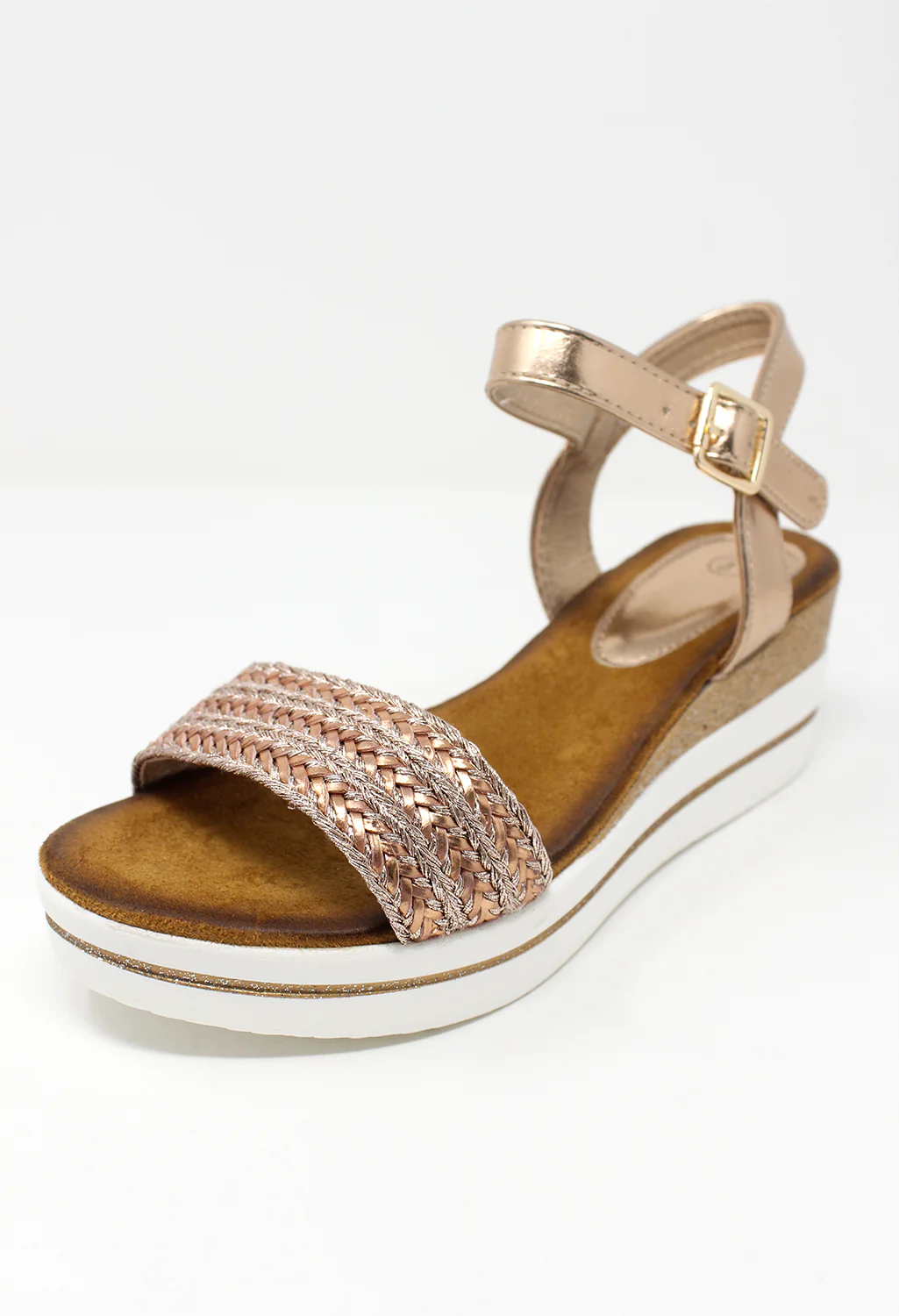 Rose Gold Wedge Sandal