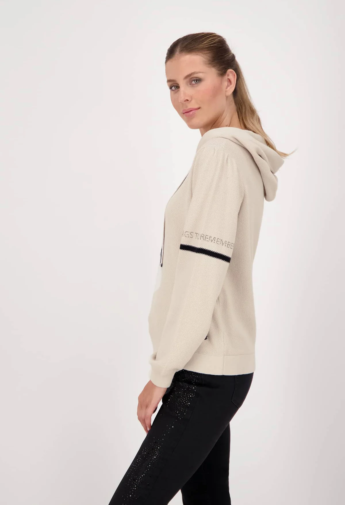 Contrast Cotton Knit Hoodie