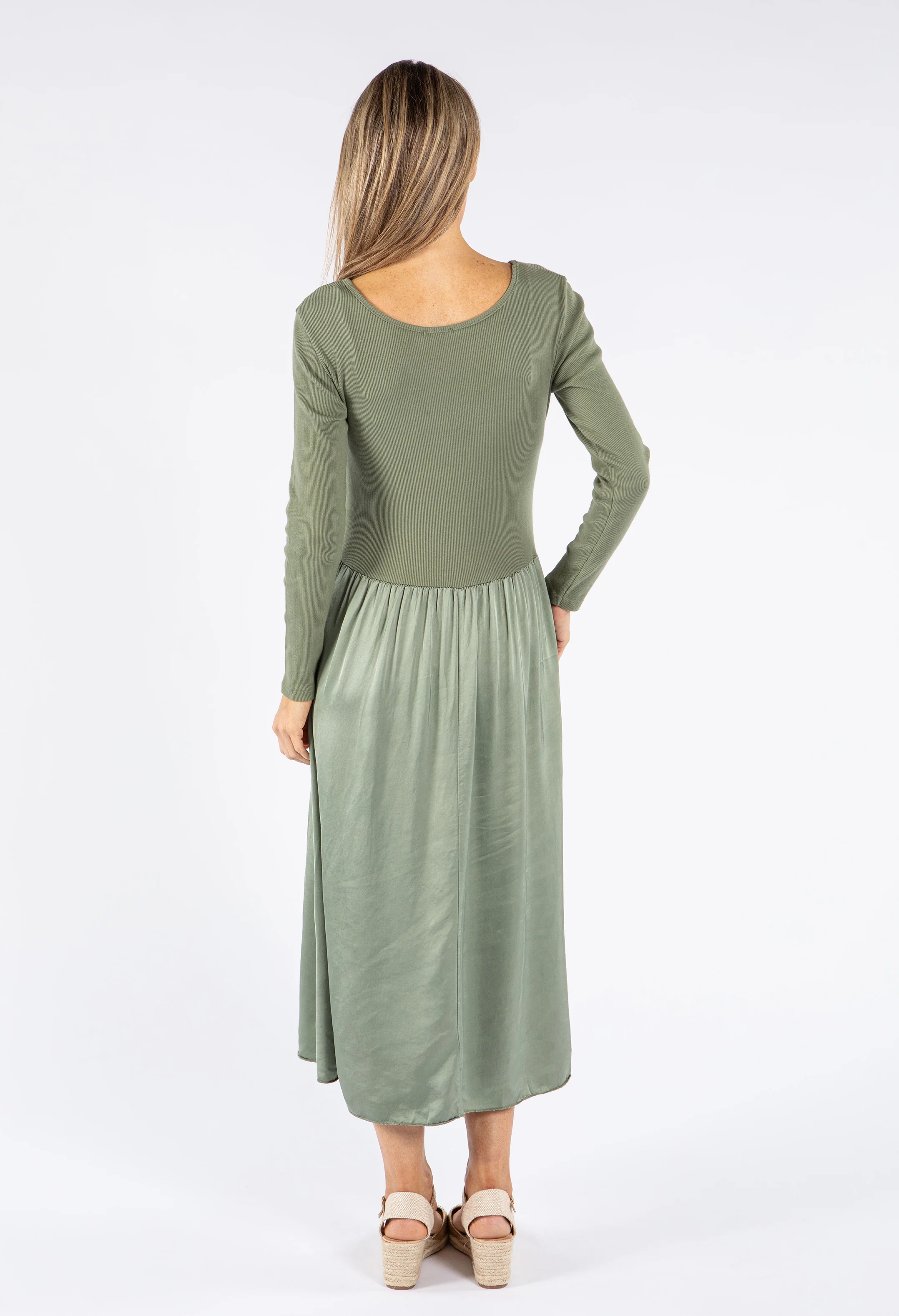 Ribbed Bodice Maxi Dress