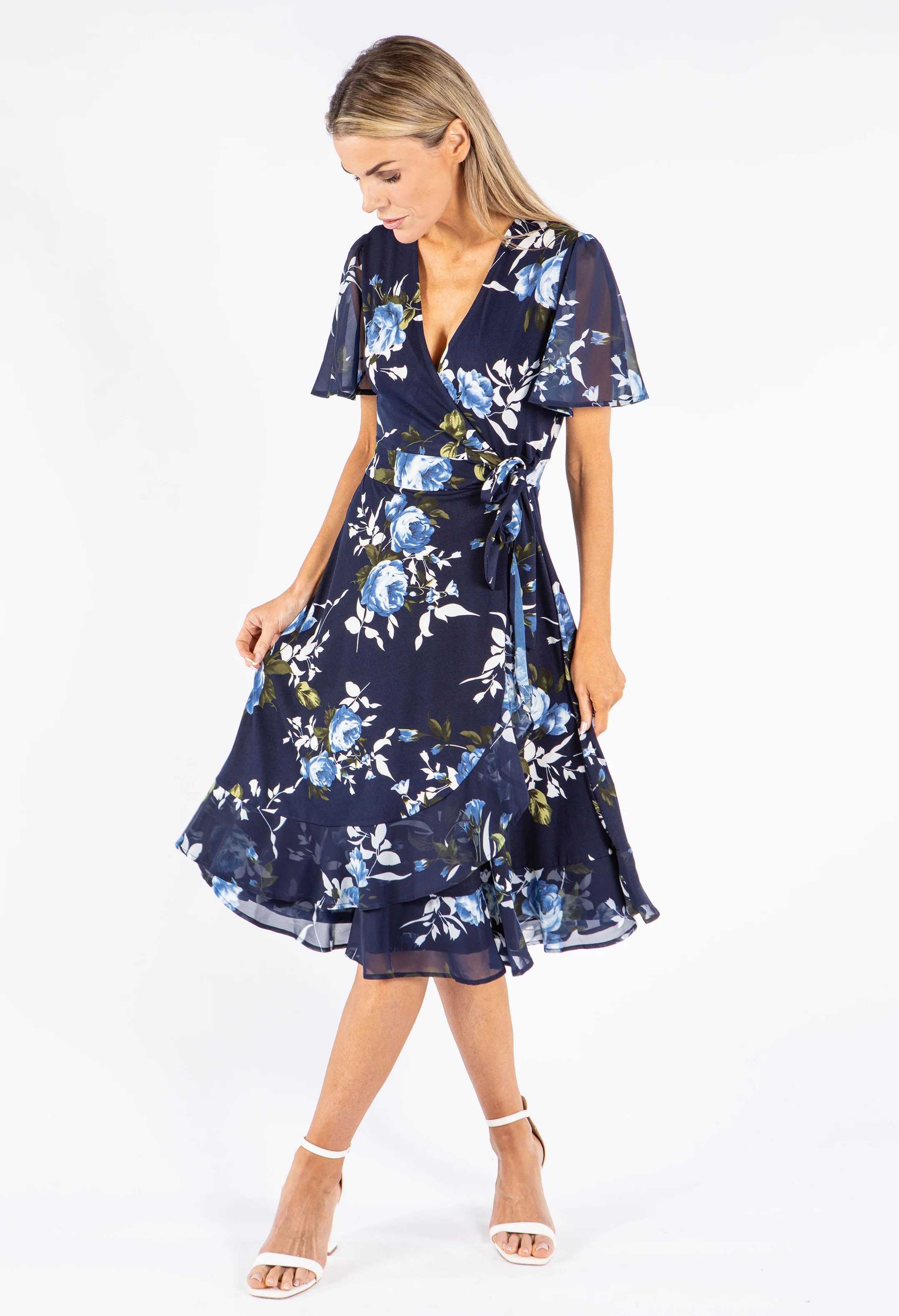 Floral Print Wrap Dress