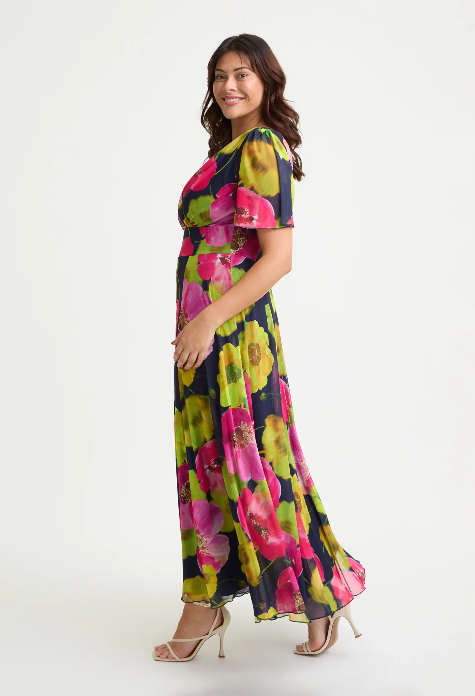 Isabelle Curve+ Angel Sleeve Maxi Dress
