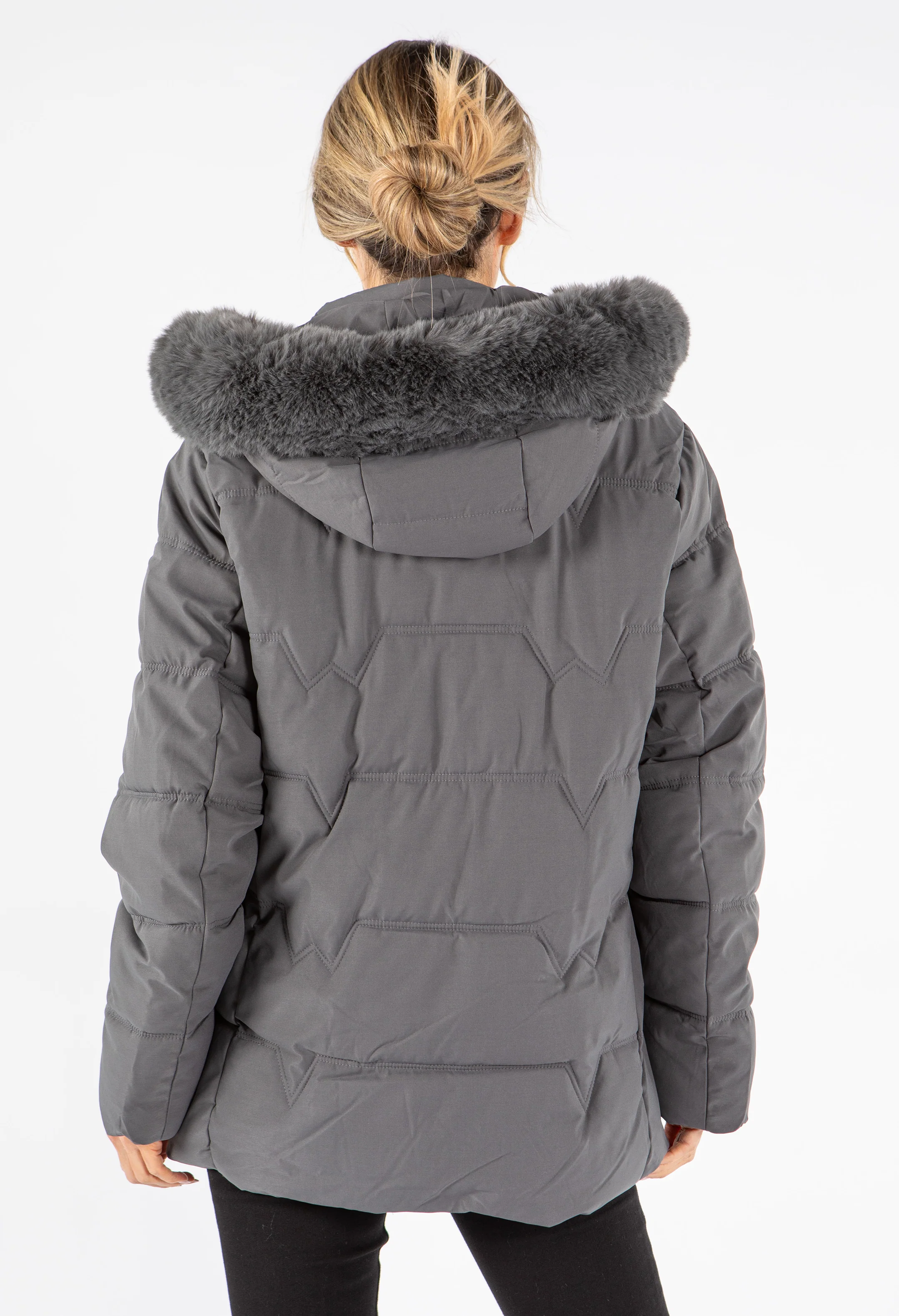 Fur Lined Hooded Coat