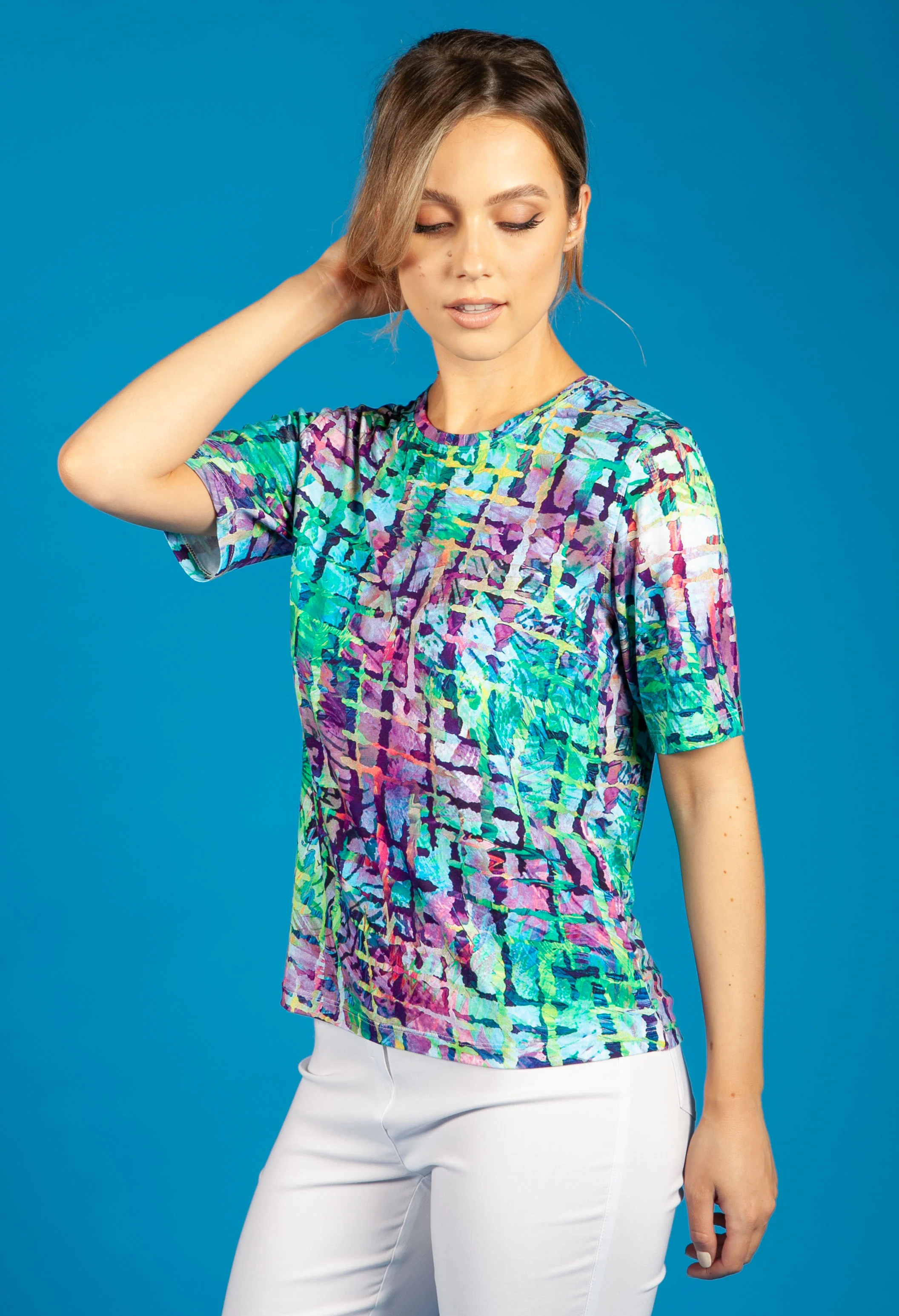 Mauve Abstract Print Top