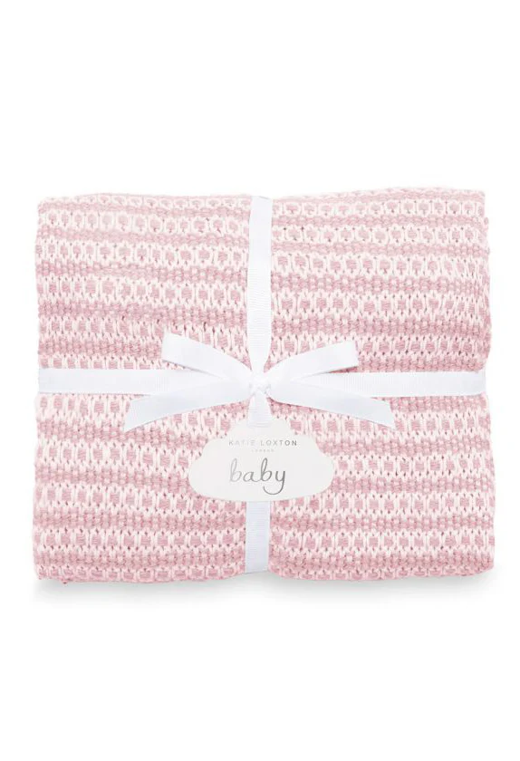 COTTON KNITTED BABY BLANKET | PINK