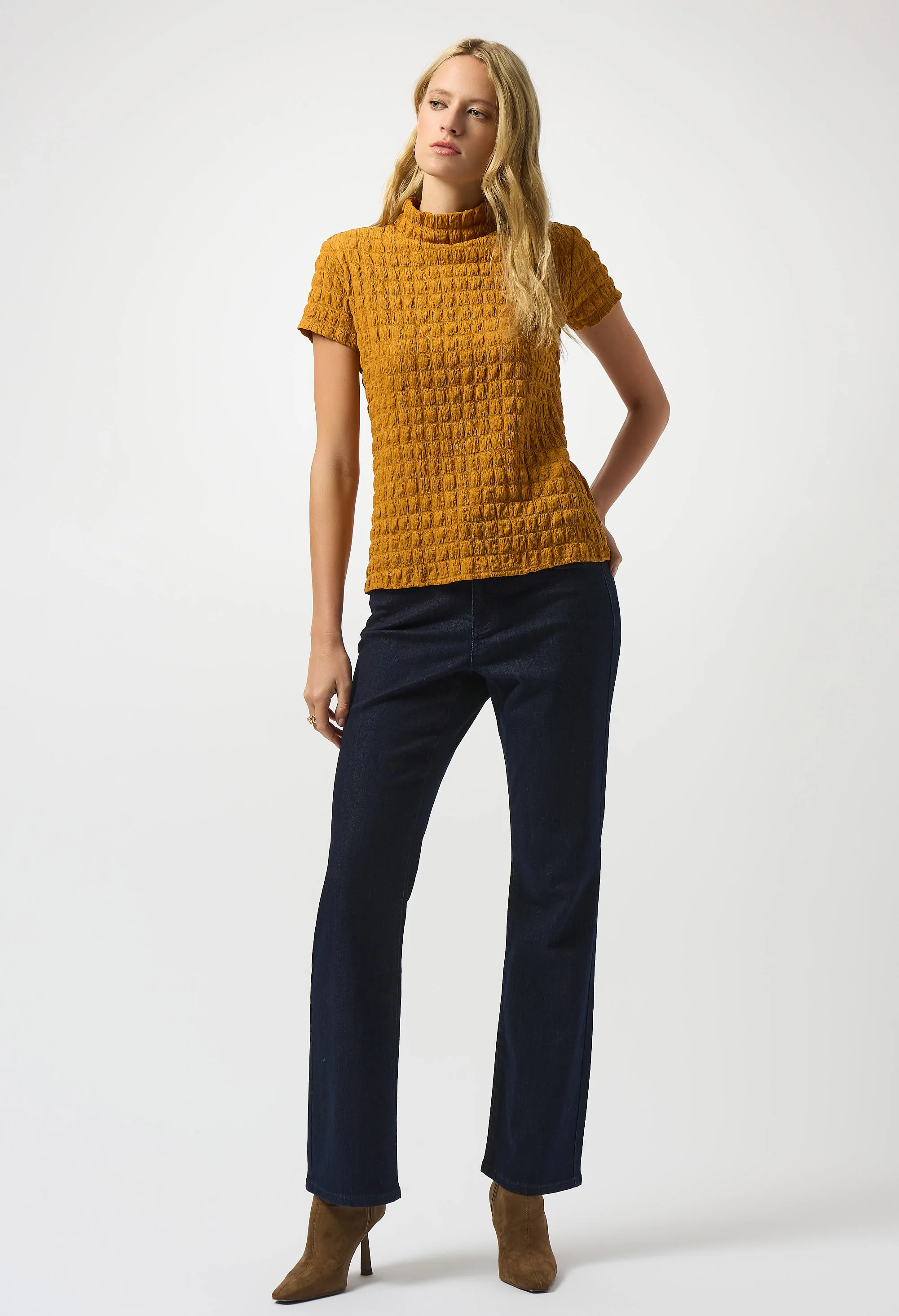 Textured High Neck Top