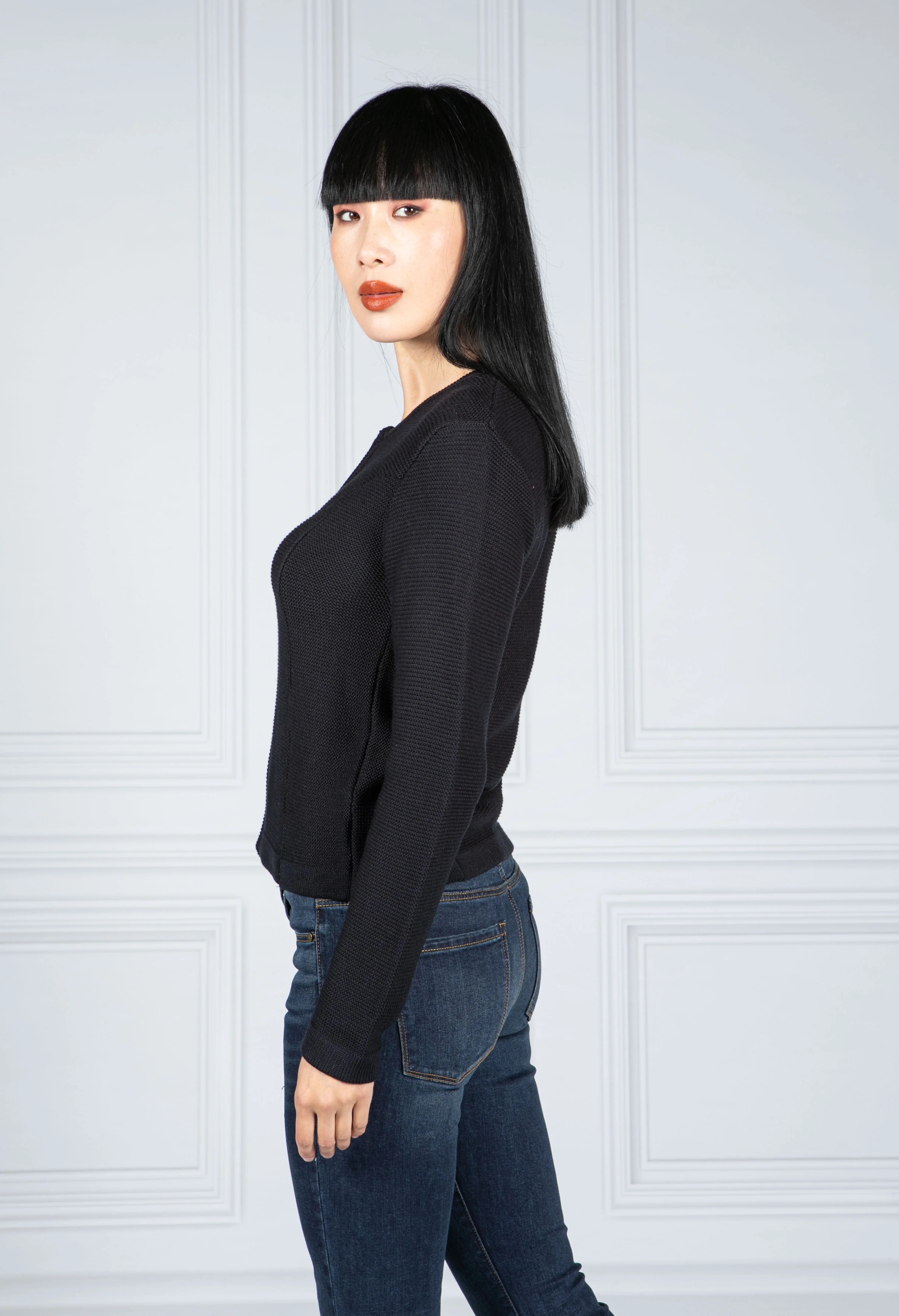 Dark Navy Knitted Cardi