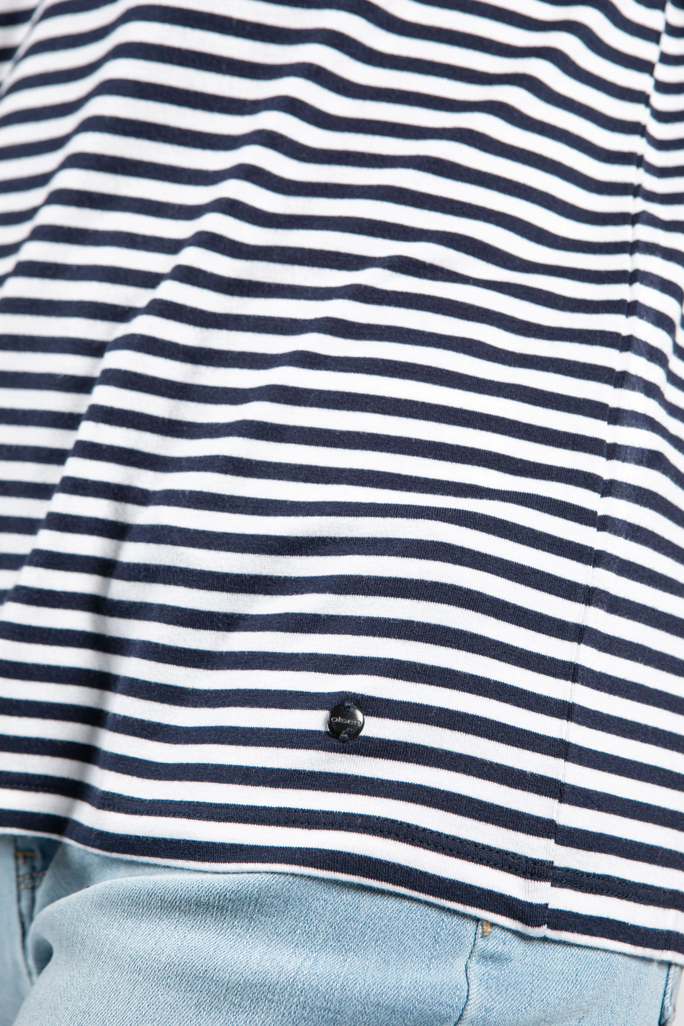 3/4 Sleeve Round Neck Stripe T-Shirt