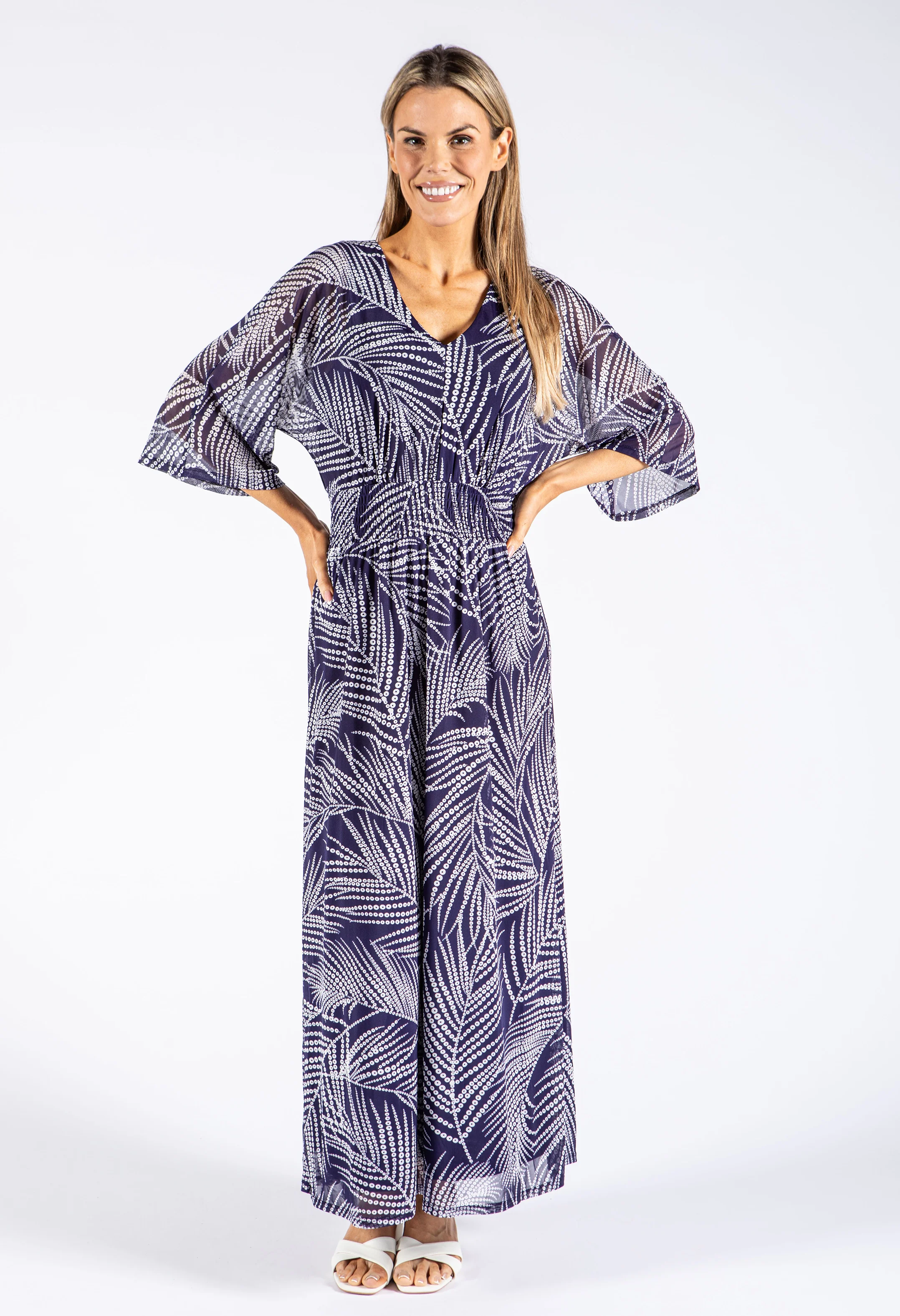Palm Print Maxi Dress