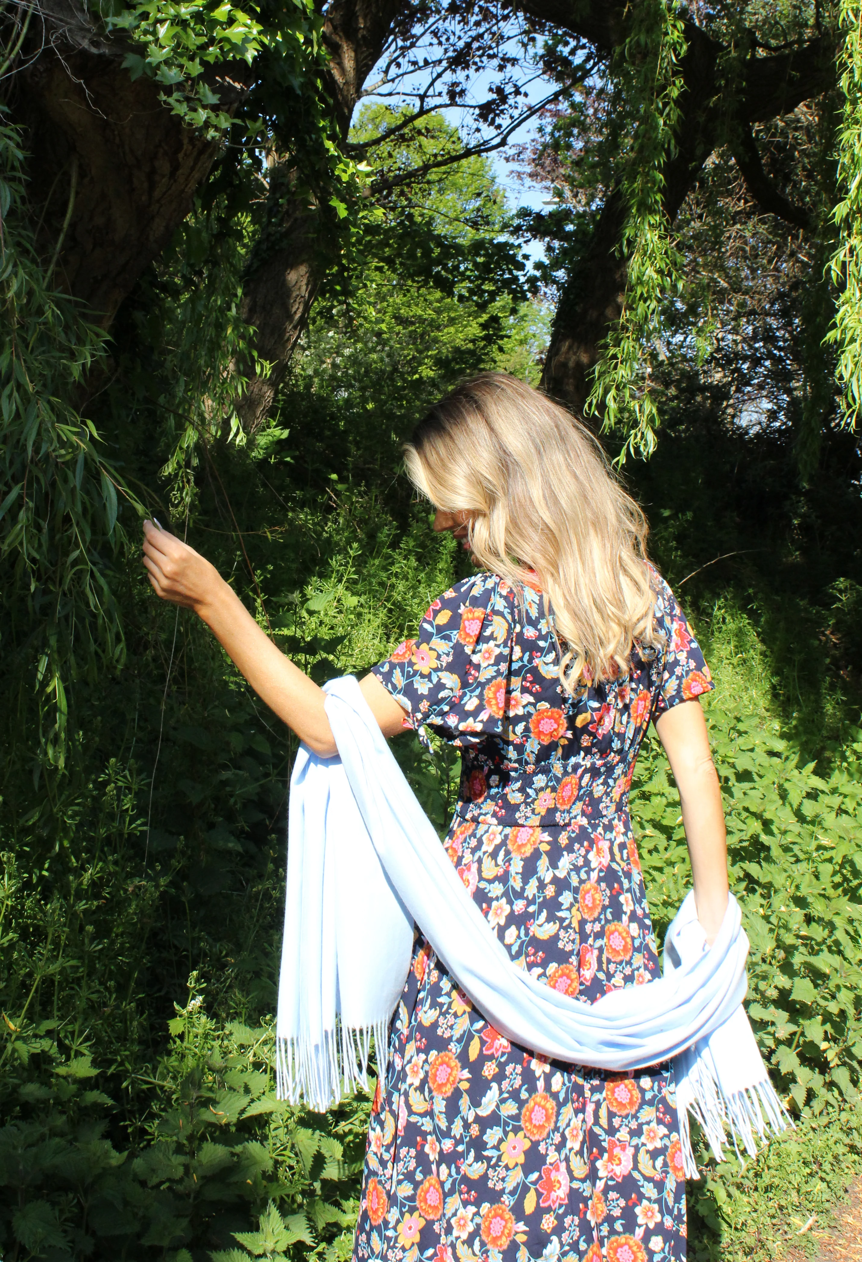 Floral Print Buttoned Midi Dress