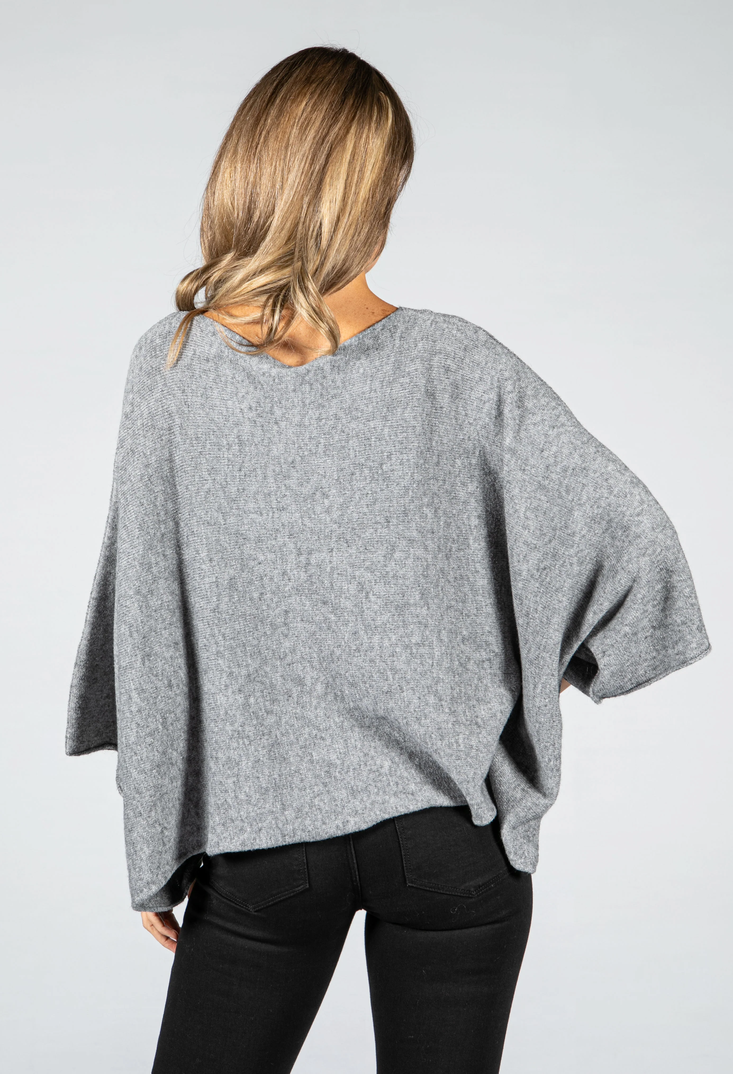Oversized Pullover Knit in Light Grey